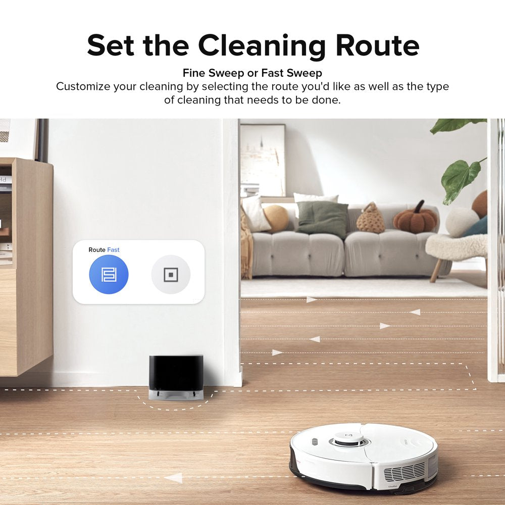 ® S8-WHT Robot Vacuum Cleaner and Sonic Mopping with Duoroller™ Brush, 6000 Pa, and Obstacle Avoidance