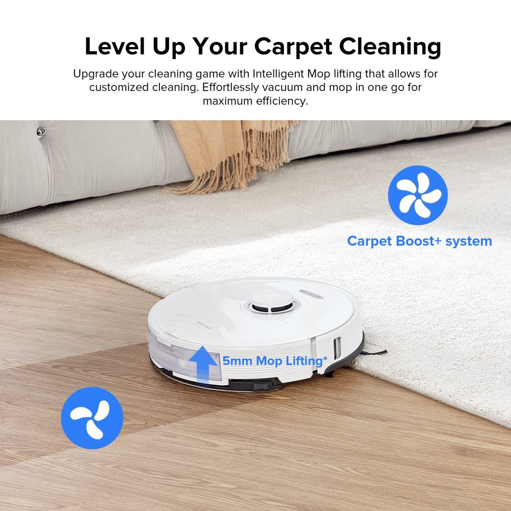 ® S8-WHT Robot Vacuum Cleaner and Sonic Mopping with Duoroller™ Brush, 6000 Pa, and Obstacle Avoidance