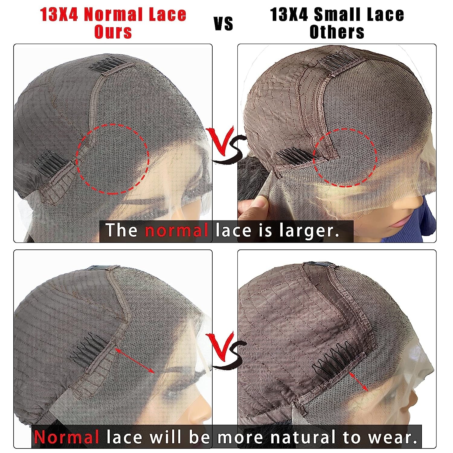 ALIMICE Lace Front Wigs Human Hair Straight 13X4 Transparent Lace Frontal Human Hair Wig for Black Women 100% Virgin Human Hair Pre-Plucked with Baby Hair 150% Density Natural Color (24 Inch)