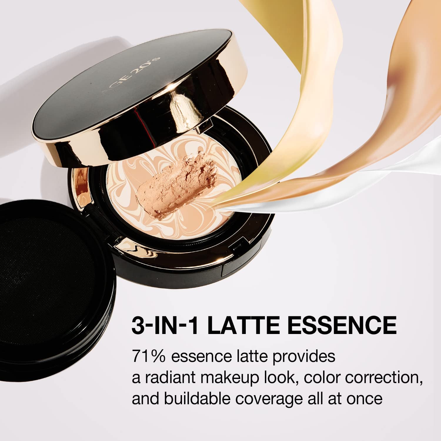 AGE 20'S Signature Intense Sunscreen SPF 50+ Foundation, Natural Coverage, Cushion Korean Makeup, 71% Essence Natural Dewy Finish, Refill Included, 23 Medium Beige (0.49 Oz X2 Ea)