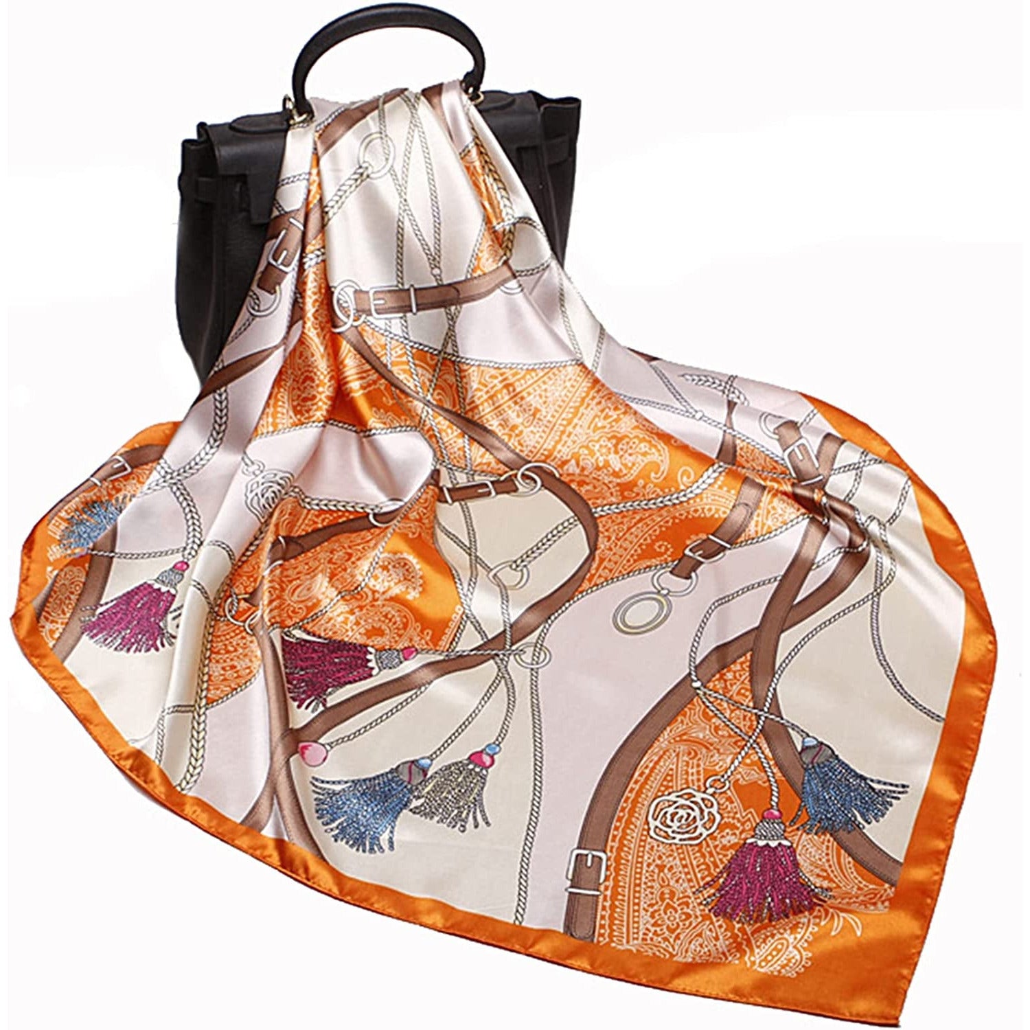 2 Pack 35" Satin Silk like Hair Scarf Bandana Light Head Wraps Neck Face Scarves Cover for Women