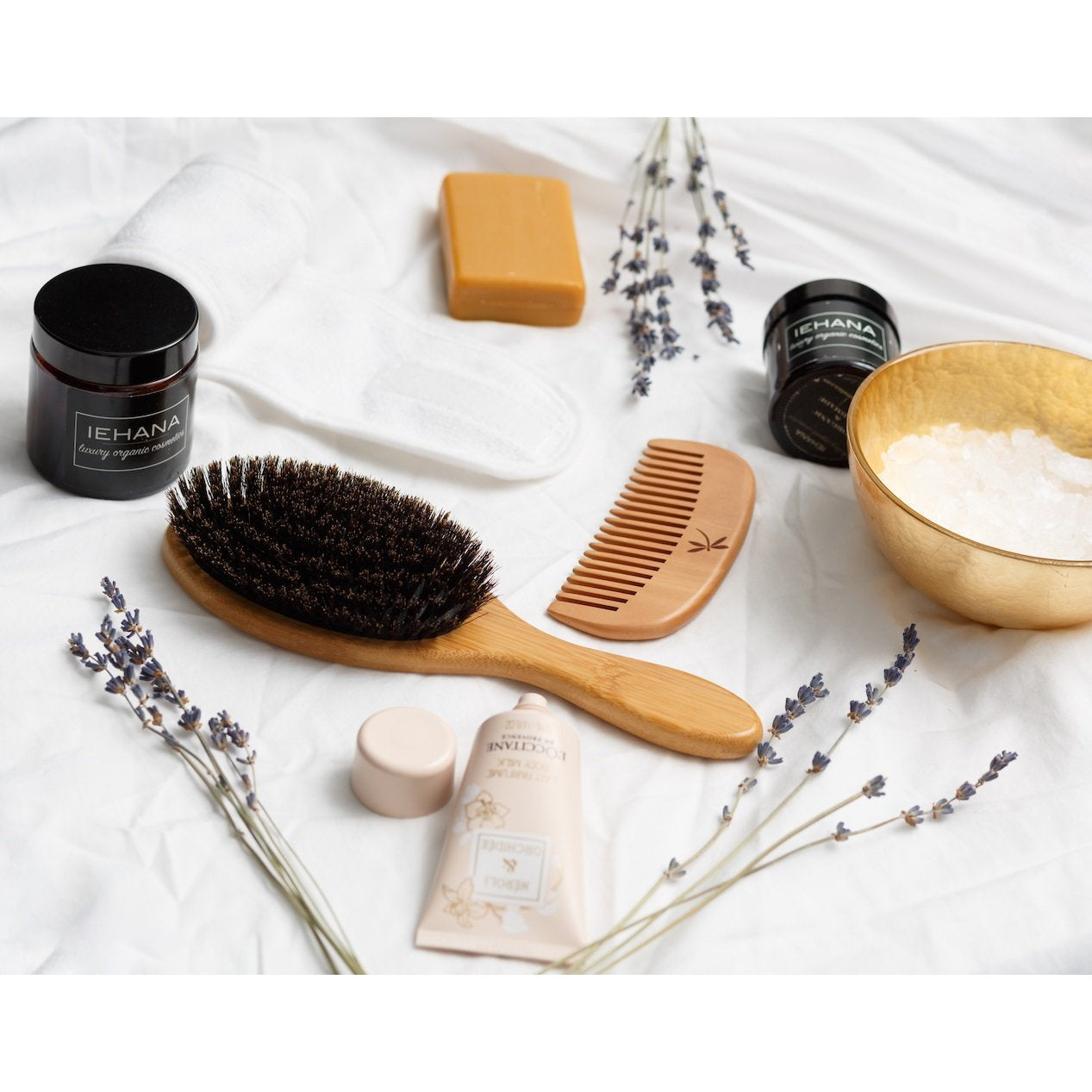 Belula 100% Boar Bristle Hair Brush Set (Medium). Soft Natural Bristles for Thin and Fine Hair. Restore Shine and Texture. Wooden Comb, Travel Bag and Spa Headband Included!