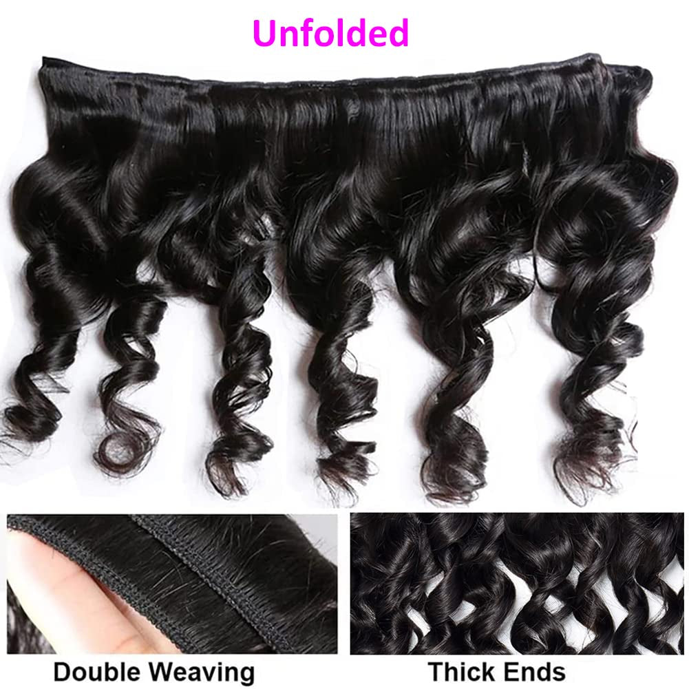 Human Hair Loose Wave Bundles 100% Unprocessed Brazilian Virgin Hair Loose Wave 3 Bundles Human Hair Bundles Weave Hair Human Bundles
