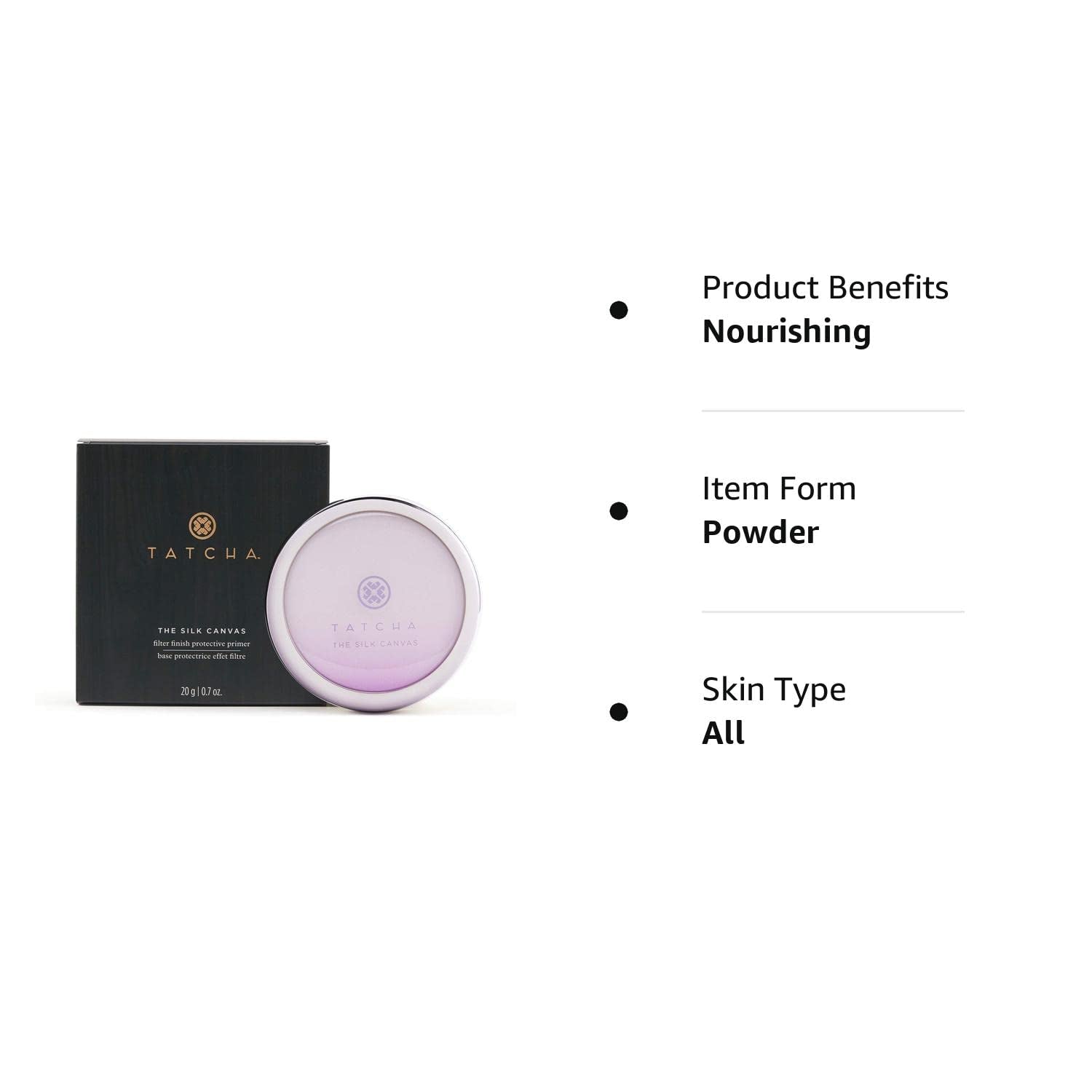 Tatcha the Silk Canvas | Velvety Makeup Perfecting Primer Helps Makeup Last Longer and Instantly Perfects Skin, 20 G | 0.7 Oz