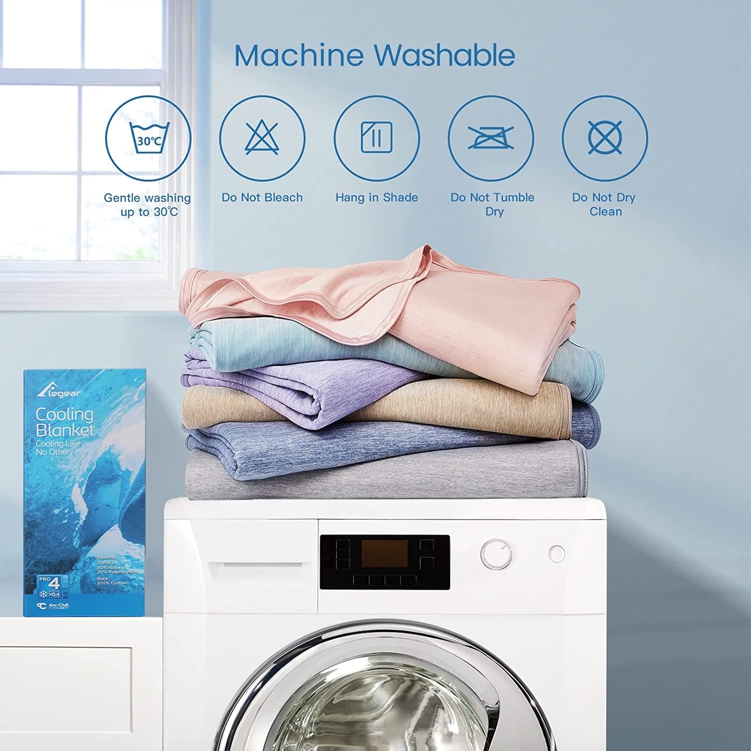 Revolutionary Cooling Blanket Absorbs Heat to Keep Adults/Children/Babies Cool on Warm Nights, Japanese Q-Max>0.4 Arc-Chill Cooling Fiber, 100% Cotton Backing, Summer Blanket for Night Sweat