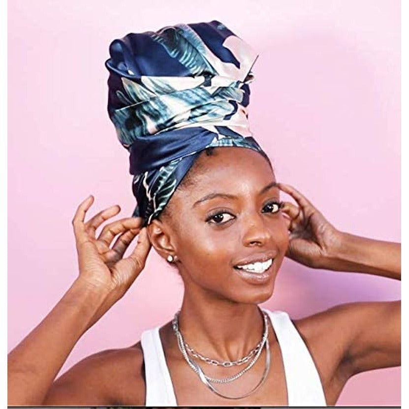 Charmeuse Satin Prefolded Head Scarf, Double Layered Satin Bandana for Women, Large, St. Maarten Luxstretch