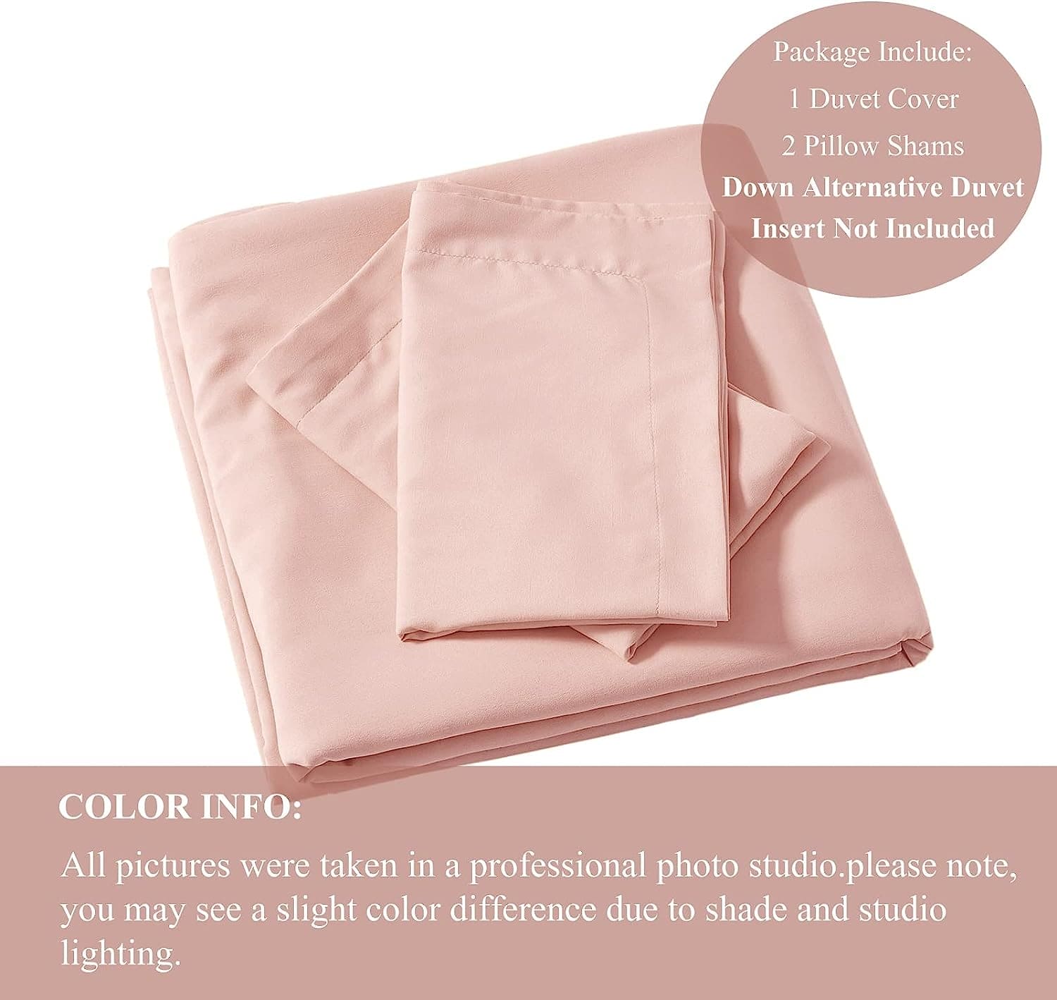 Pink Duvet Cover Queen Full Bedding Sets Washed Microfiber Blush Comforter Protector Cover, 3 Pieces Boho Style Solid Pink Quilt Cover Set, 1 Pink Queen Duvet Cover 90X90 and 2 Pillow Shams