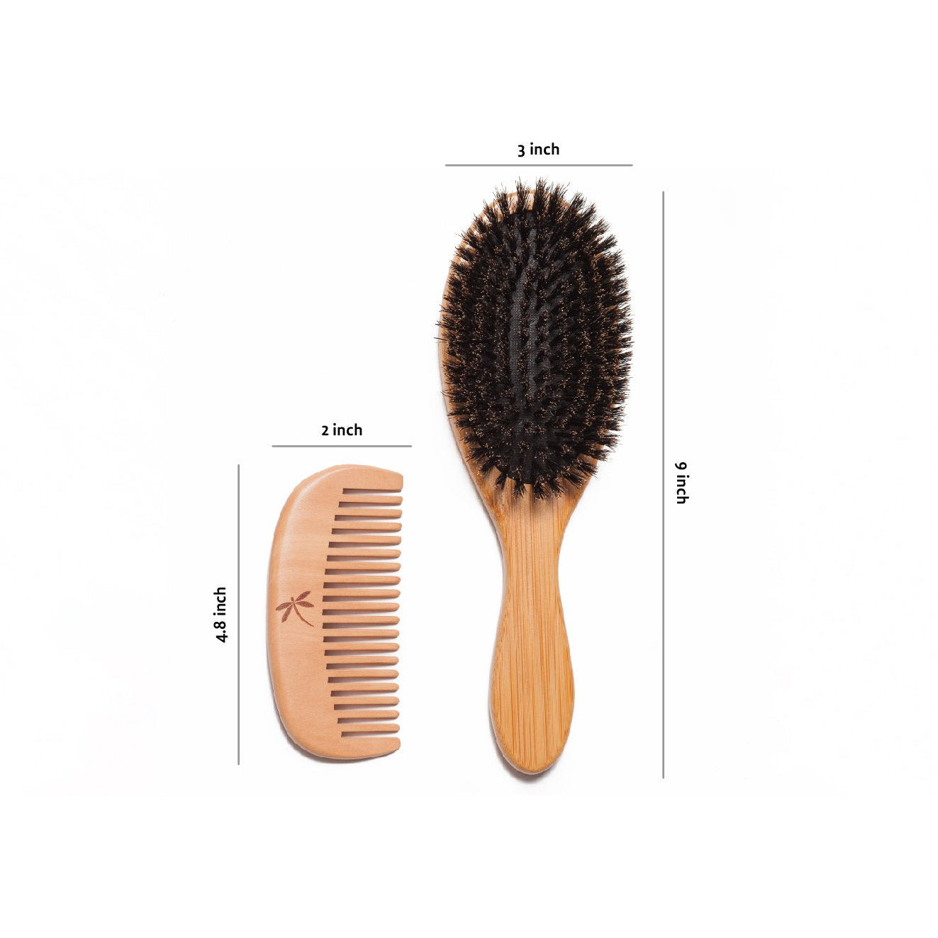 Belula 100% Boar Bristle Hair Brush Set (Medium). Soft Natural Bristles for Thin and Fine Hair. Restore Shine and Texture. Wooden Comb, Travel Bag and Spa Headband Included!