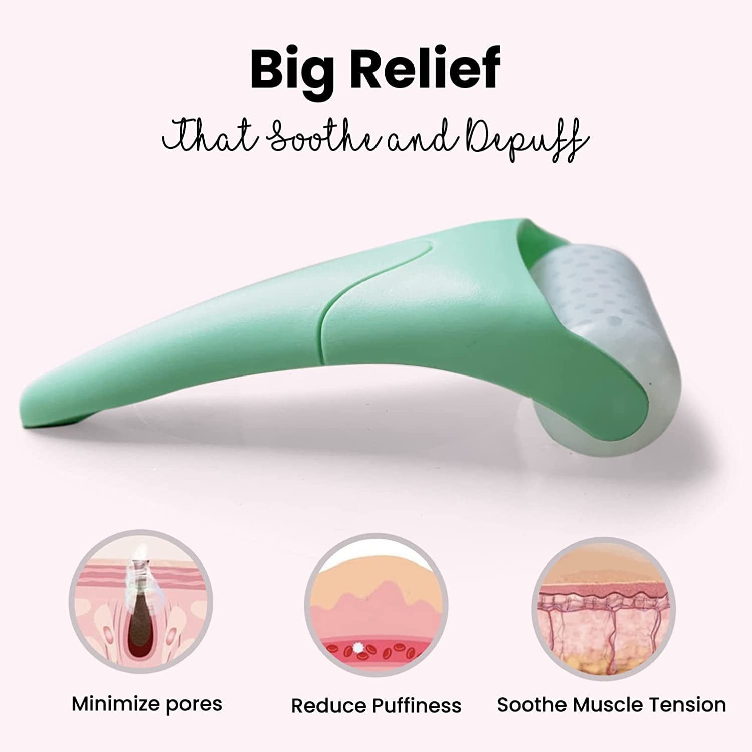Cryotherapy Ice Roller for Face Wrinkles Massager - Self Care Gifts Skincare Facial Tools Relaxation Puffiness for Whole Body Face Eyes (Green)