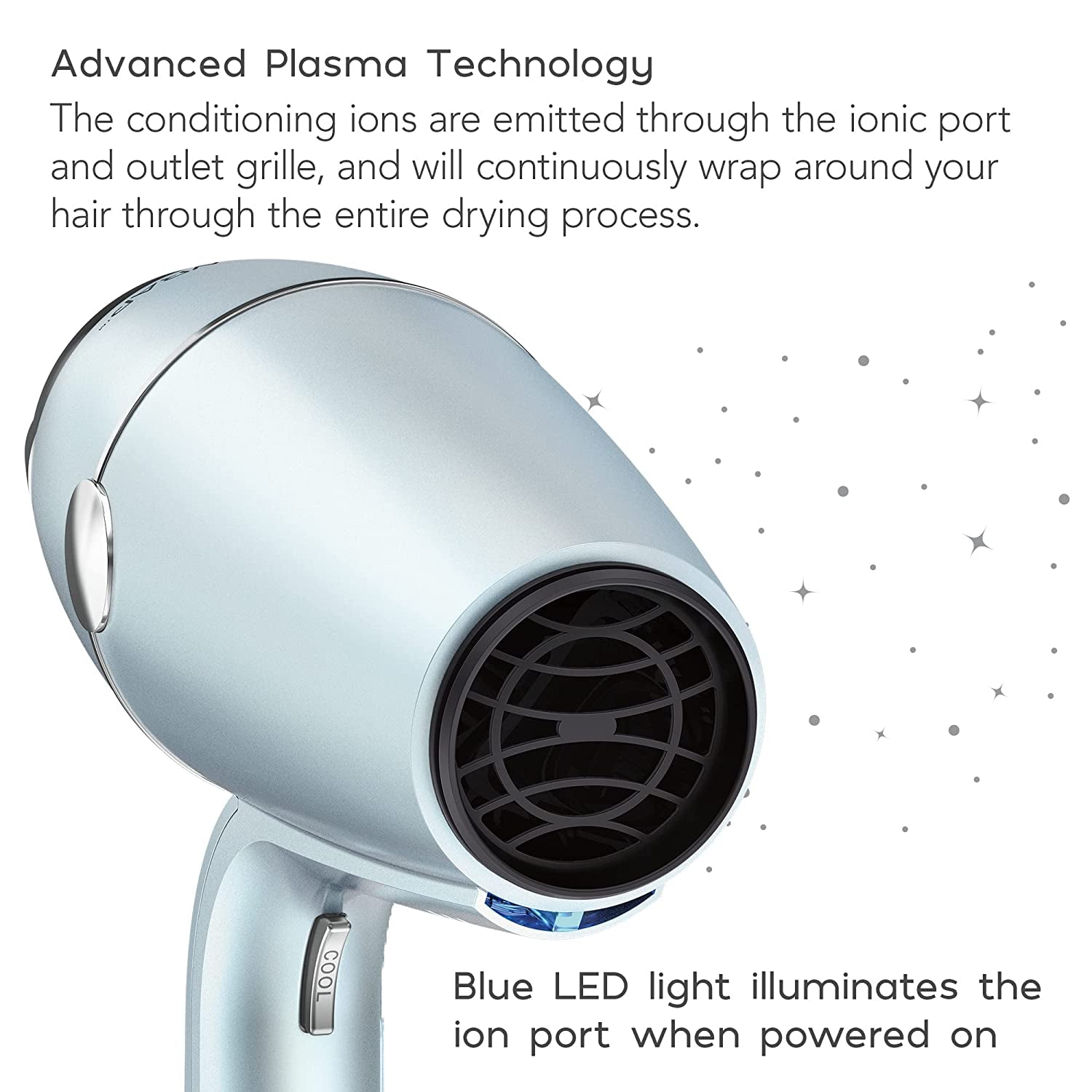 INFINITIPRO by Smoothwrap Hair Dryer, 1875W Hair Dryer with Diffuser, Blow Dryer for Less Frizz, More Volume and Body, with Advanced Plasma Technology and Ceramic Technology