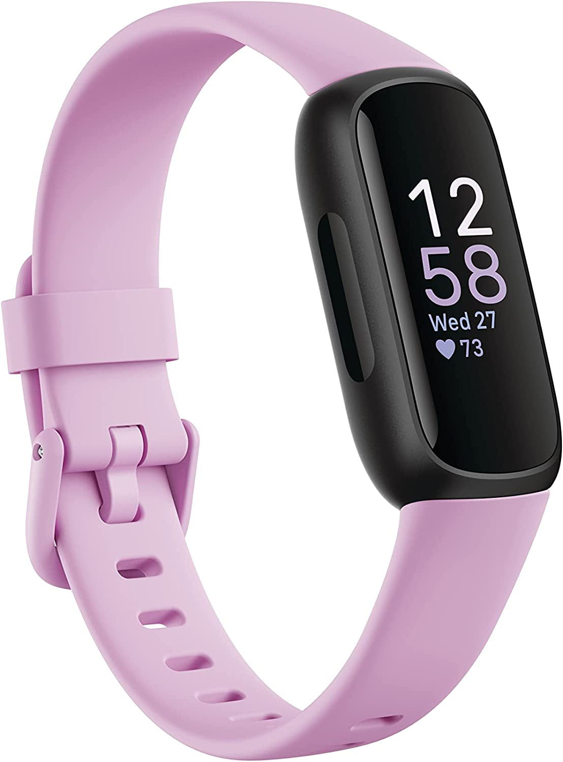 Fitbit Inspire 3 Health & Fitness Tracker with Stress Management, Workout Intensity, Sleep Tracking, 24/7 Heart Rate and More, Lilac Bliss/Black, One Size (S & L Bands Included)