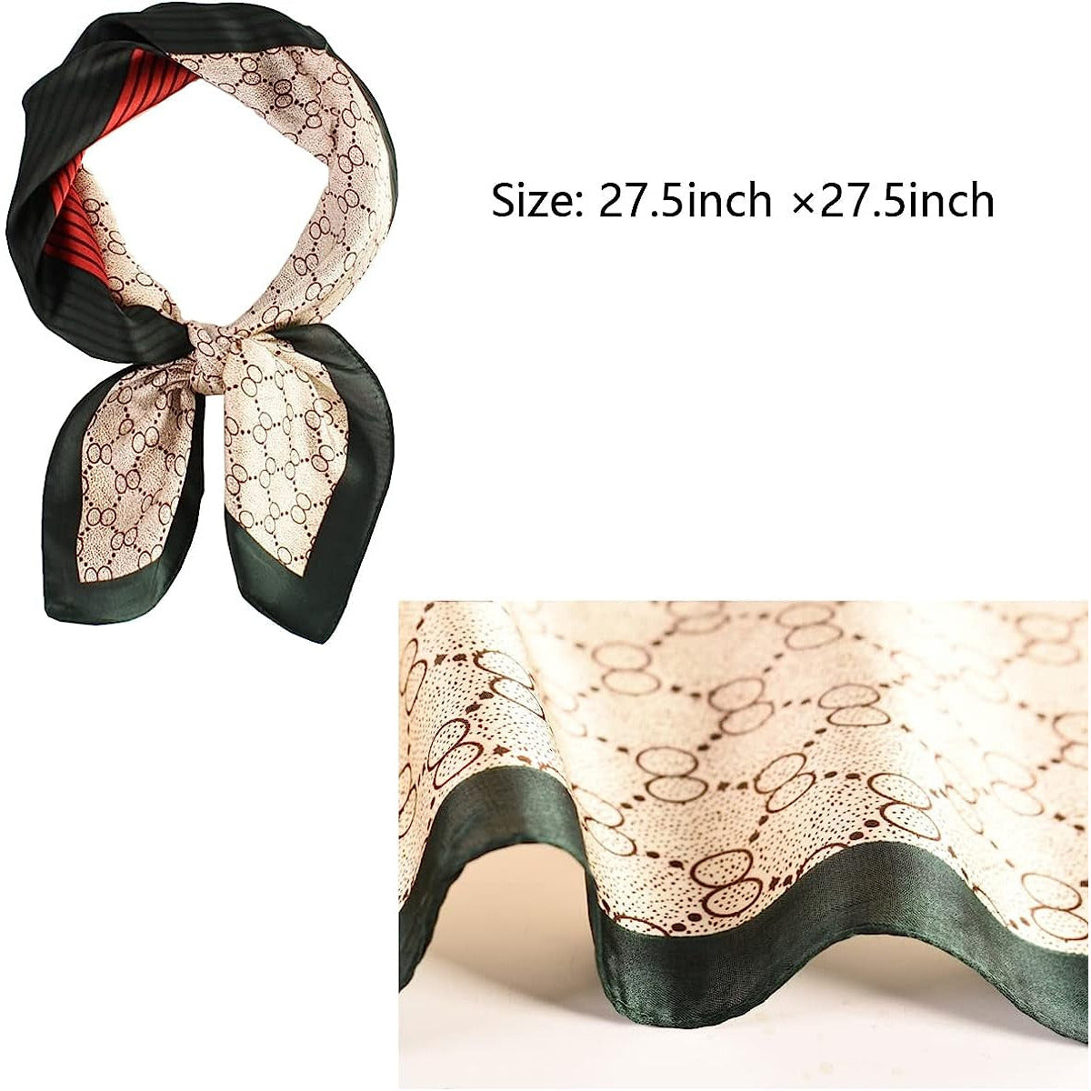 4/5 Pcs 27.5 Inch Head Scarf Silk Bandana Satin Hair Scarf Square Neck Scarf for Women Girls