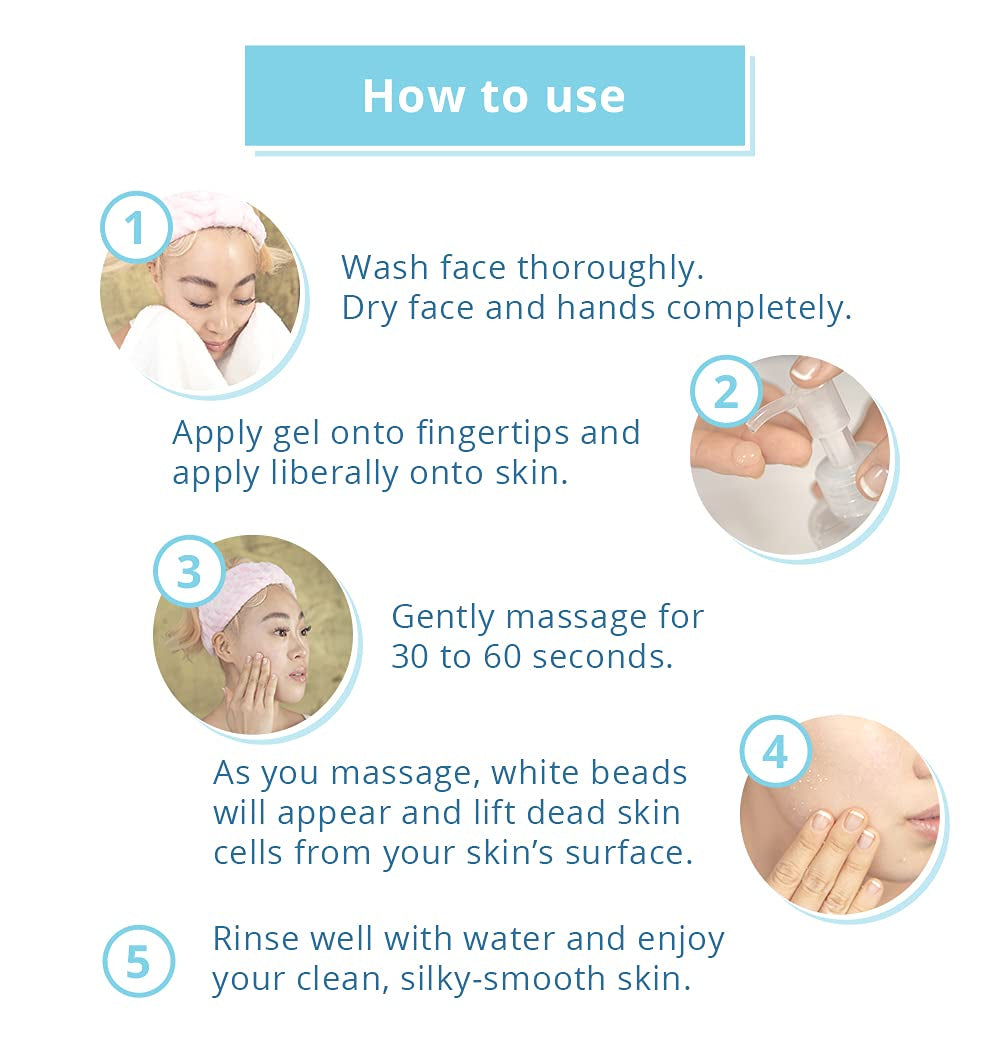 Toyo - Cure Aqua Gel Gentle Exfoliator - Facial/Full-Body Peeling Gel, Water-Based Exfoliator, Dead Skin Remover for Bright, Youthful Skin, 250Ml. - 1 Pack
