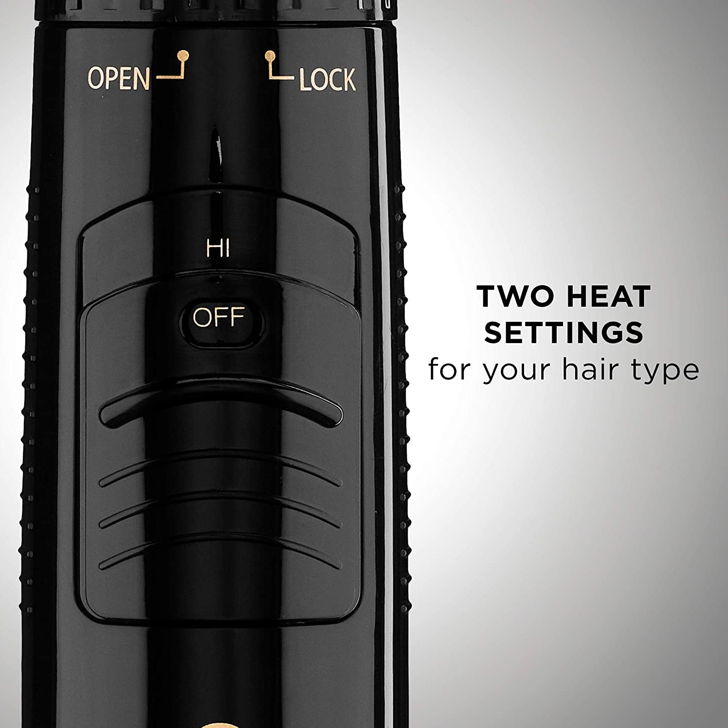 2-In-1 Hot Air Brush and Curling Comb, Hair Styling Tools & Appliances, Black/Gold