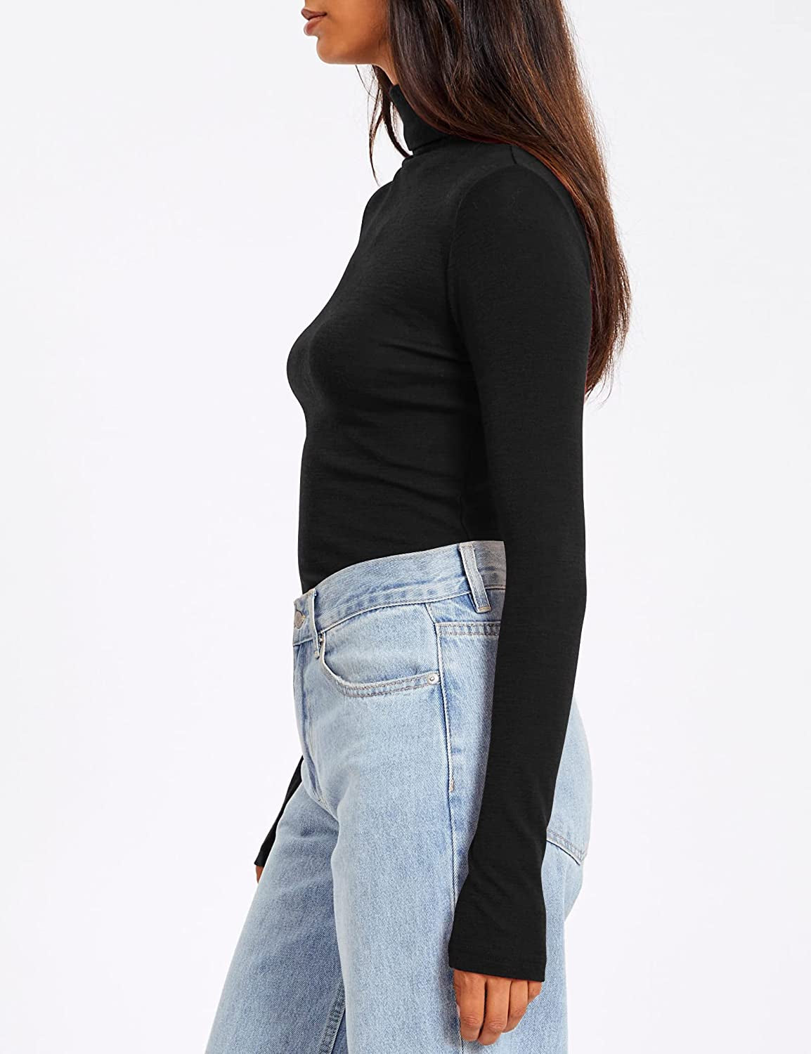 Women'S Turtleneck Long Sleeve Shirts Fall Fashion 2022 Basic Layering Slim Fit Soft Thermal Underwear Tops
