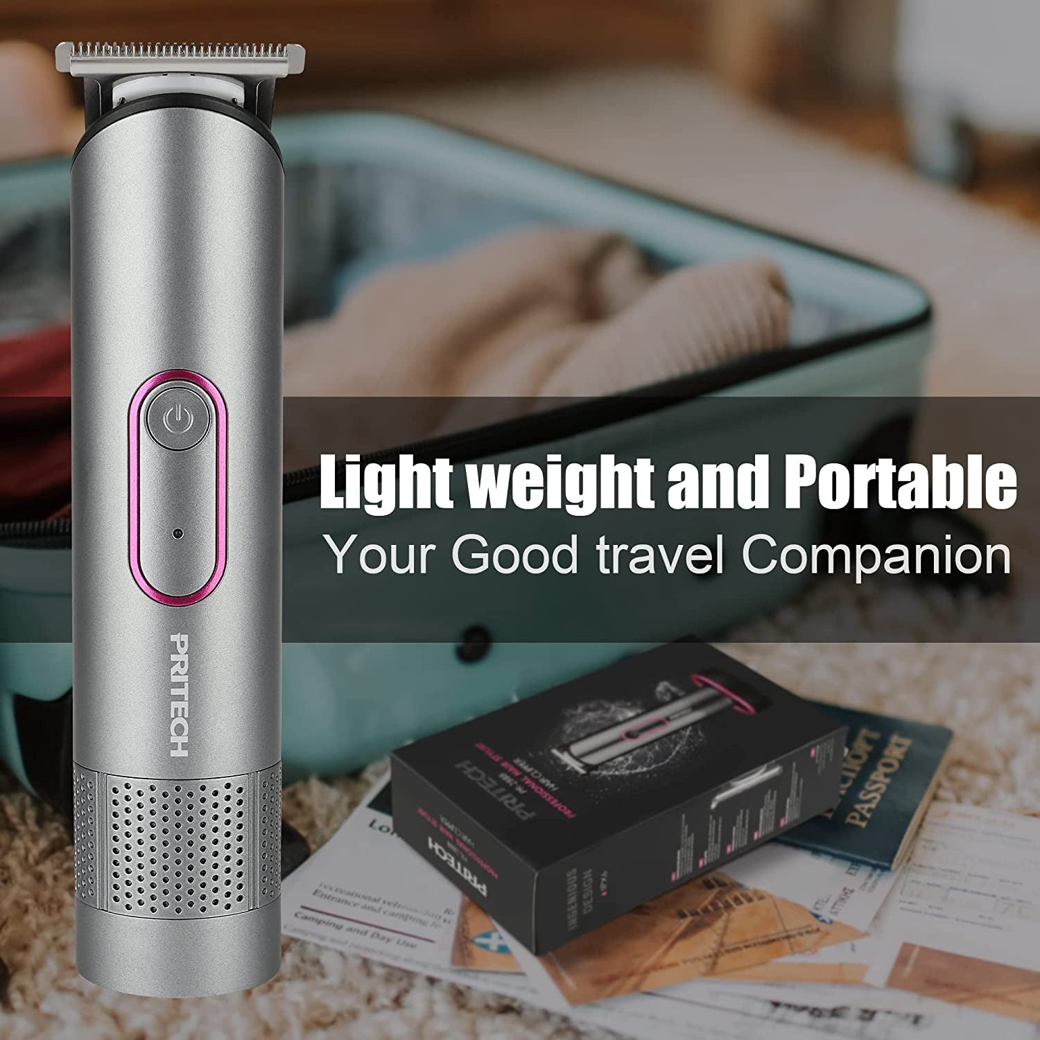 Hair Trimmer for Women, Waterproof Bikini Trimmer, Rechargeable Pubic Hair Clippers and Trimmer, Electric Shaver for Women, Women Electric Razor, Hair Cut Kit, Barber Grooming Set, Aurora Gray
