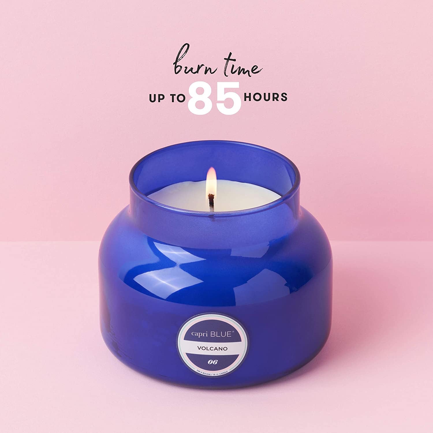 Scented Candle - Cotton Wick - Luxury Aromatherapy Candle - 19 Oz - Volcano - Blue