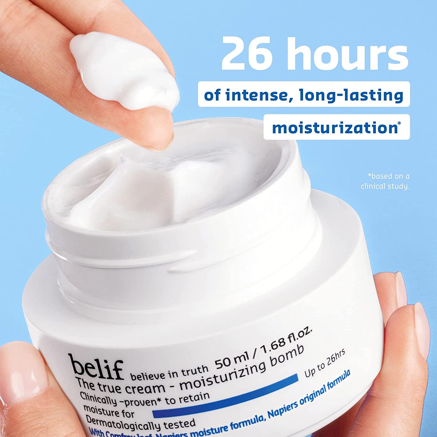 Belif the True Cream Moisturizing Bomb | Intensive Face Moisturizer for 26 Hour Hydration | Soothing & Nourishing Cream W/ Panthenol, Comfrey Leaf & Oat Extract | Cream for Dry, Sensitive Skin