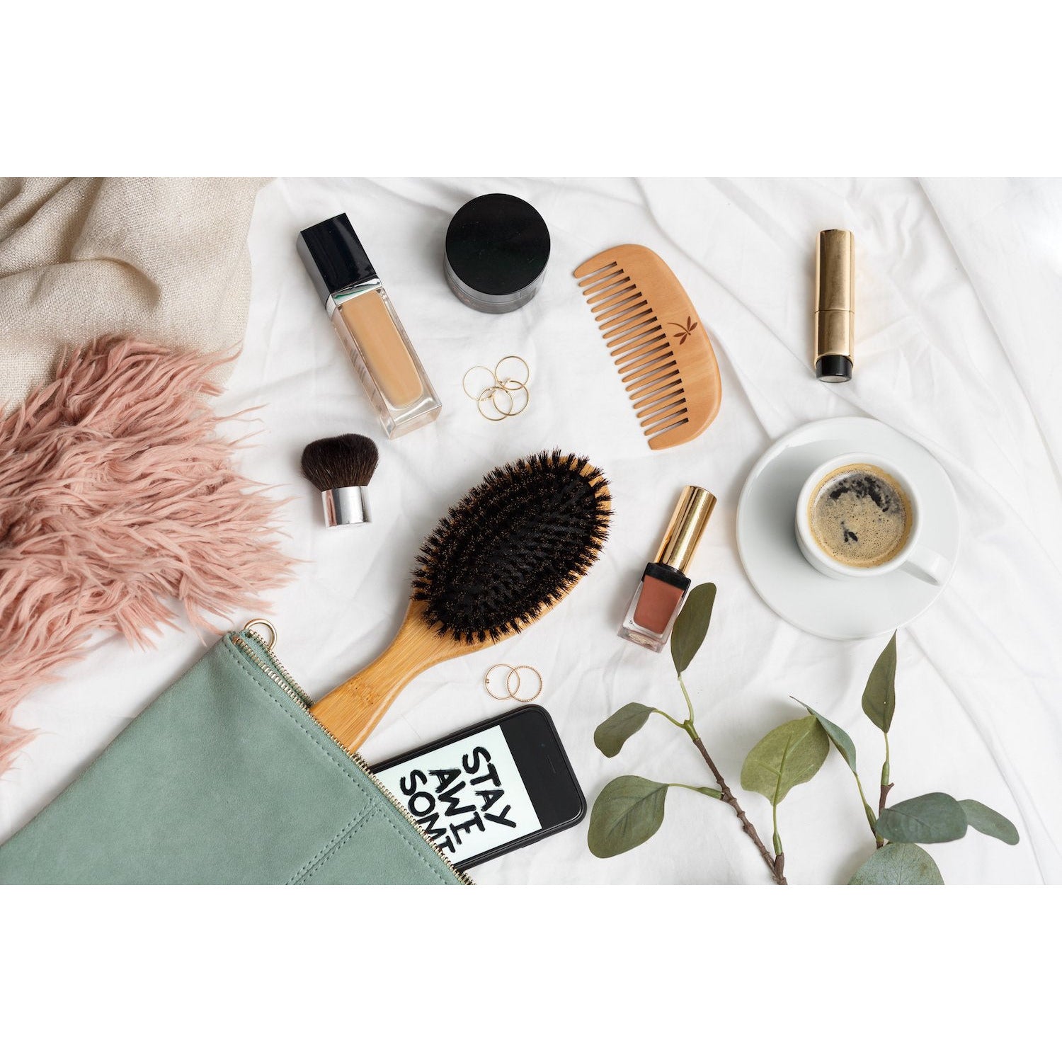 Belula 100% Boar Bristle Hair Brush Set (Medium). Soft Natural Bristles for Thin and Fine Hair. Restore Shine and Texture. Wooden Comb, Travel Bag and Spa Headband Included!