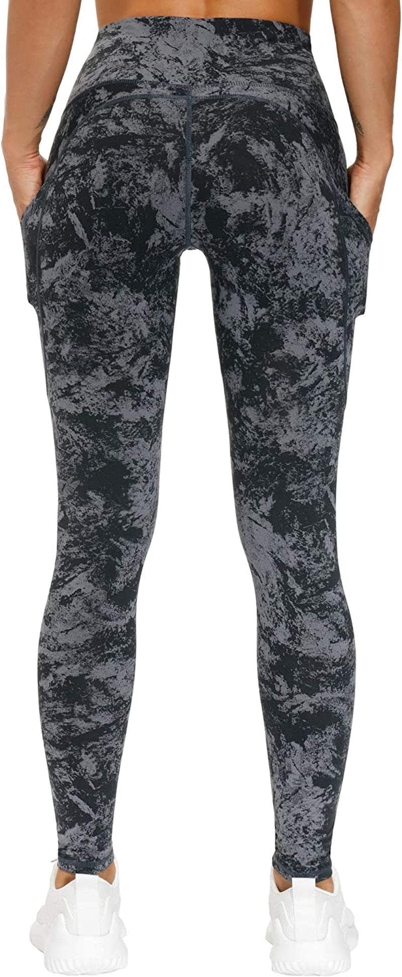 Thick High Waist Yoga Pants with Pockets, Tummy Control Workout Running Yoga Leggings for Women