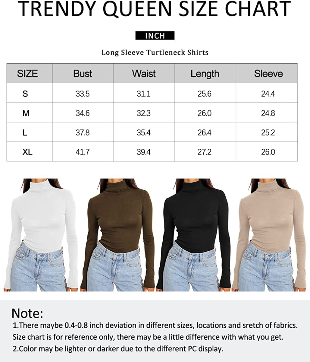 Women'S Turtleneck Long Sleeve Shirts Fall Fashion 2022 Basic Layering Slim Fit Soft Thermal Underwear Tops