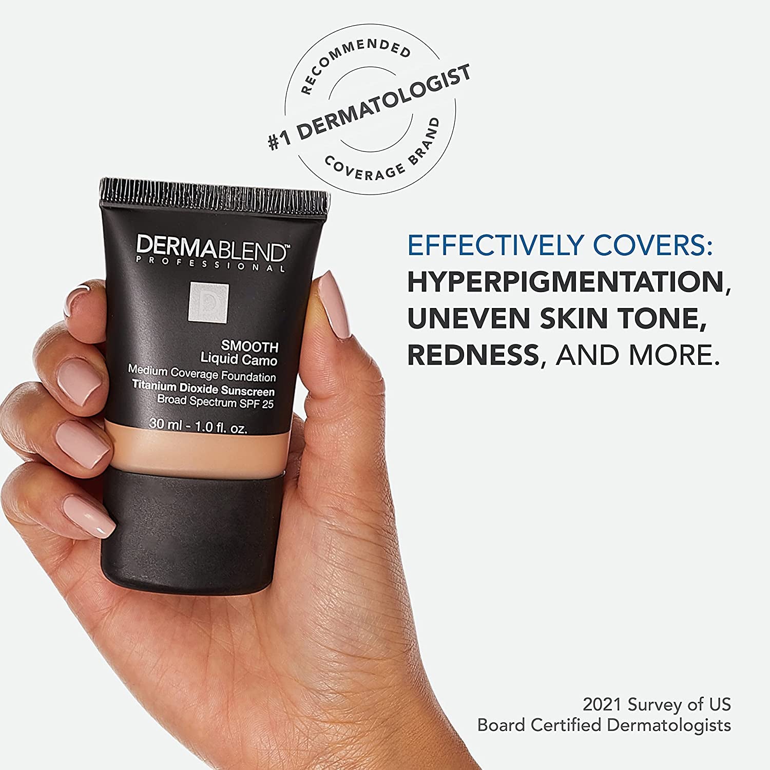 Smooth Liquid Camo Foundation for Dry Skin with SPF 25, Medium Coverage Foundation and Hydrating Makeup