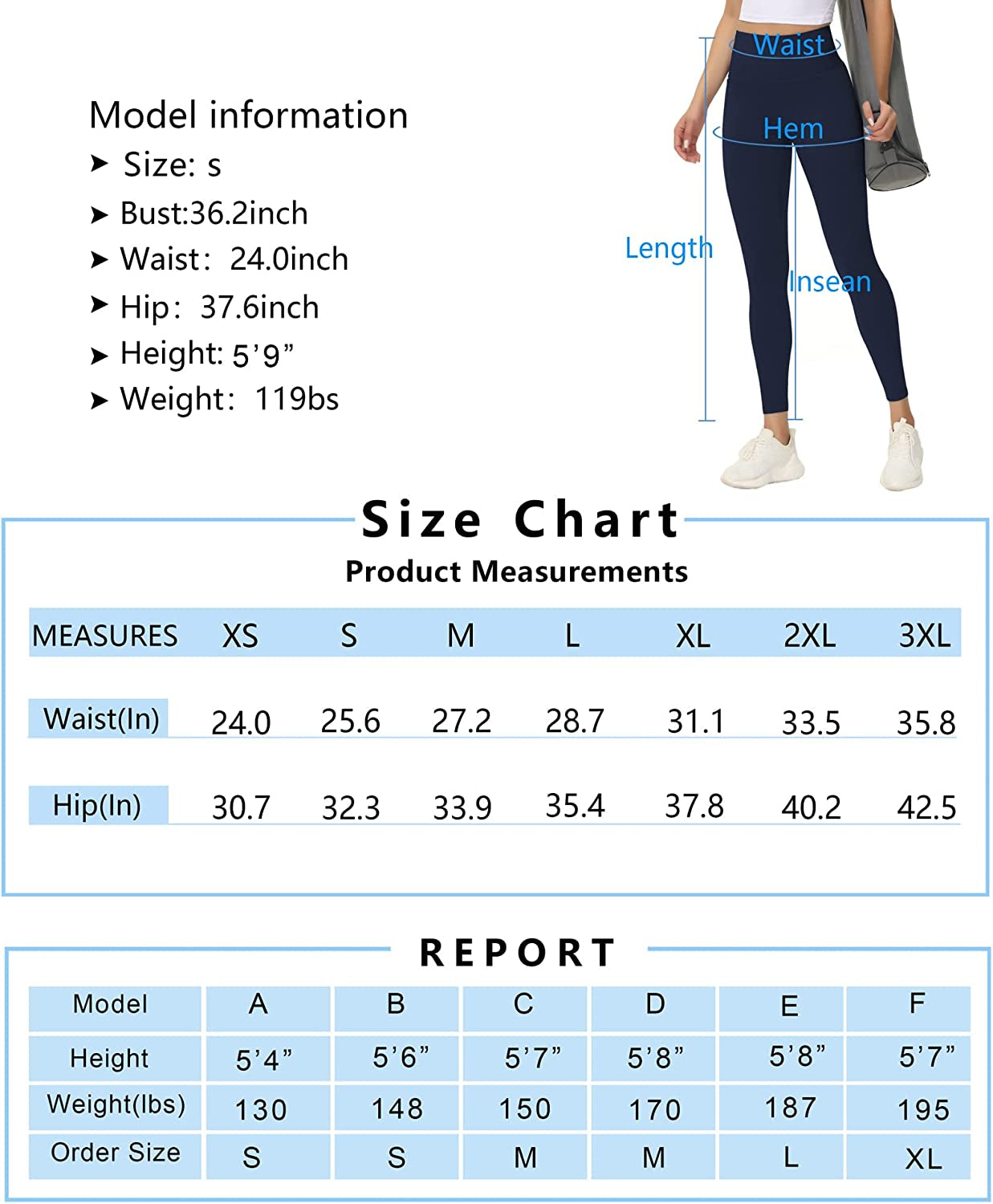 Tummy Control Workout Leggings with Pockets High Waist Athletic Yoga Pants for Women Running, Hiking