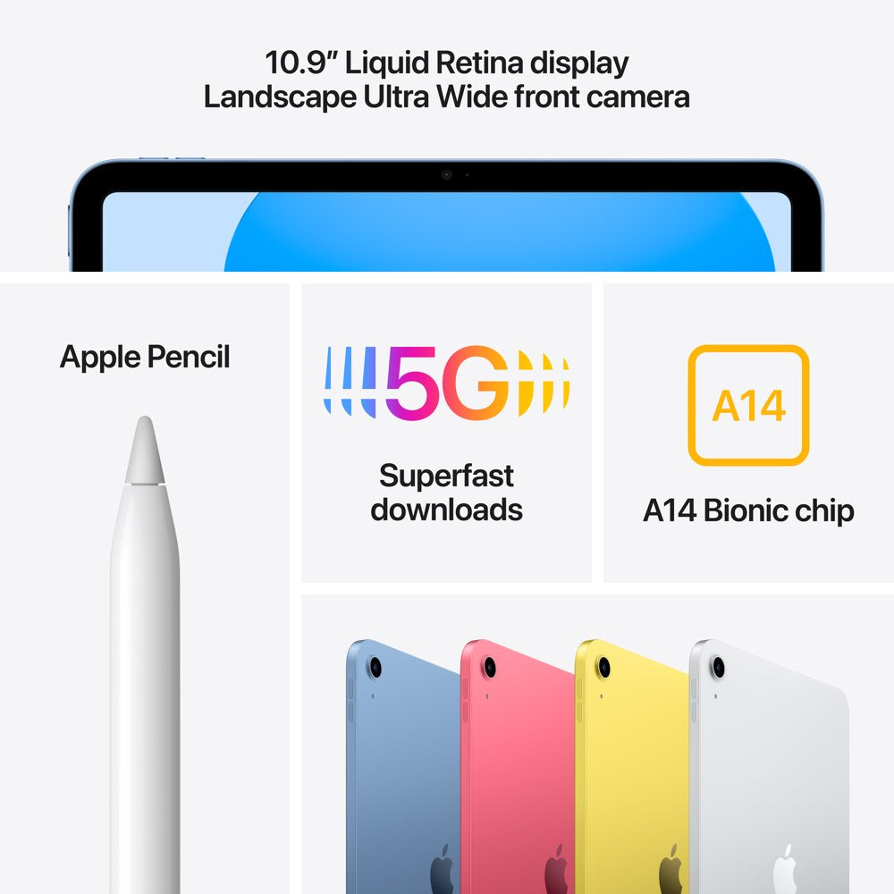 2022 10.9-Inch Ipad Wi-Fi + Cellular 64GB - Blue (10Th Generation)