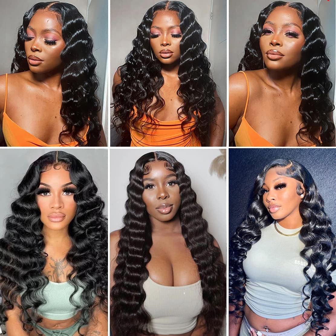Loose Deep Wave Bundles Human Hair Weave Bundles 100% Unprocessed Brazilian Virgin Hair Wet and Wavy Bundles Human Hair Extensions Natural Black Color