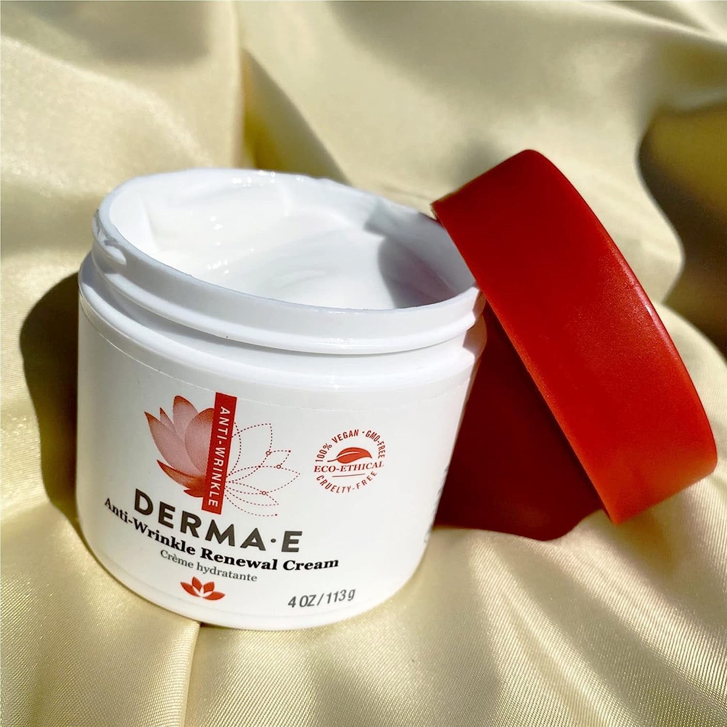 DERMA-E Anti-Wrinkle Renewal Skin Cream – Vitamin a (Retinyl Palmate) Wrinkle Treatment Cream – Vegan Anti-Aging Moisturizer to Smooth & Renew Aging Skin, 4 Oz