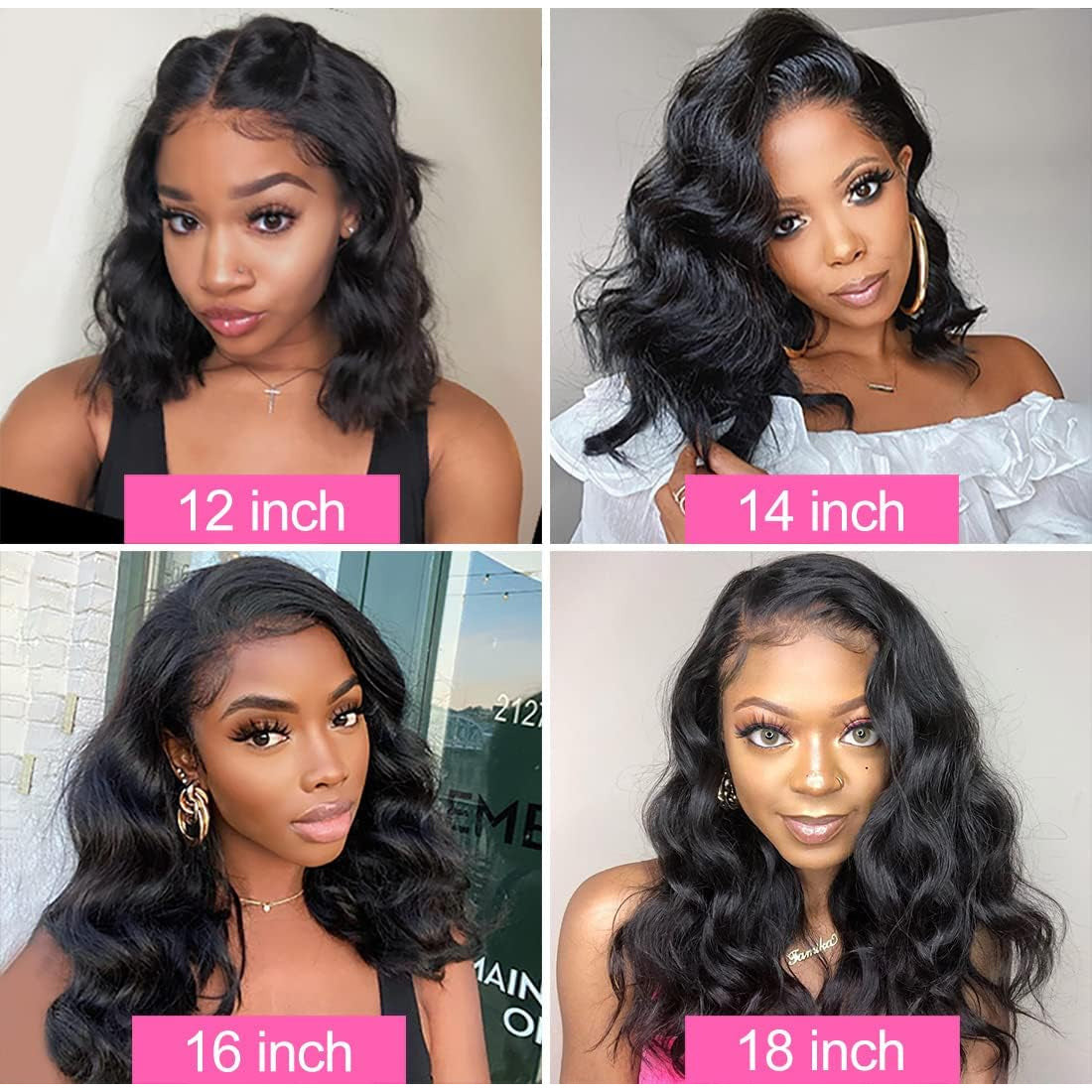 Body Wave Closure Wigs Human Hair 150% Density Glueless Wigs Human Hair Pre Plucked with Baby Hair 4X4 HD Transparent Lace Front Wigs for Black Women Bleached Knots Natural Color 16 Inch