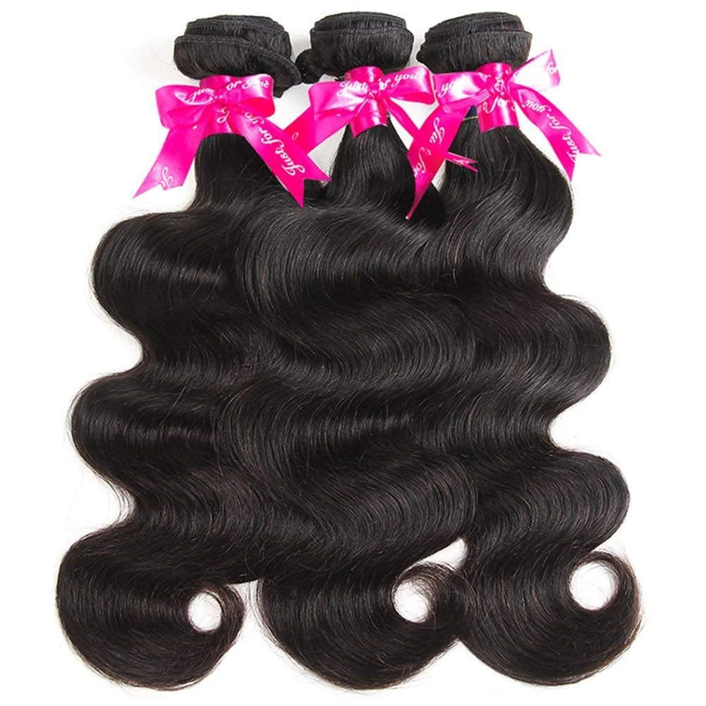 Body Wave Human Hair 3 Bundles Double Weft 10A Brazilian Hair Bundles (18/20/22 Inch, 3 Bundles)