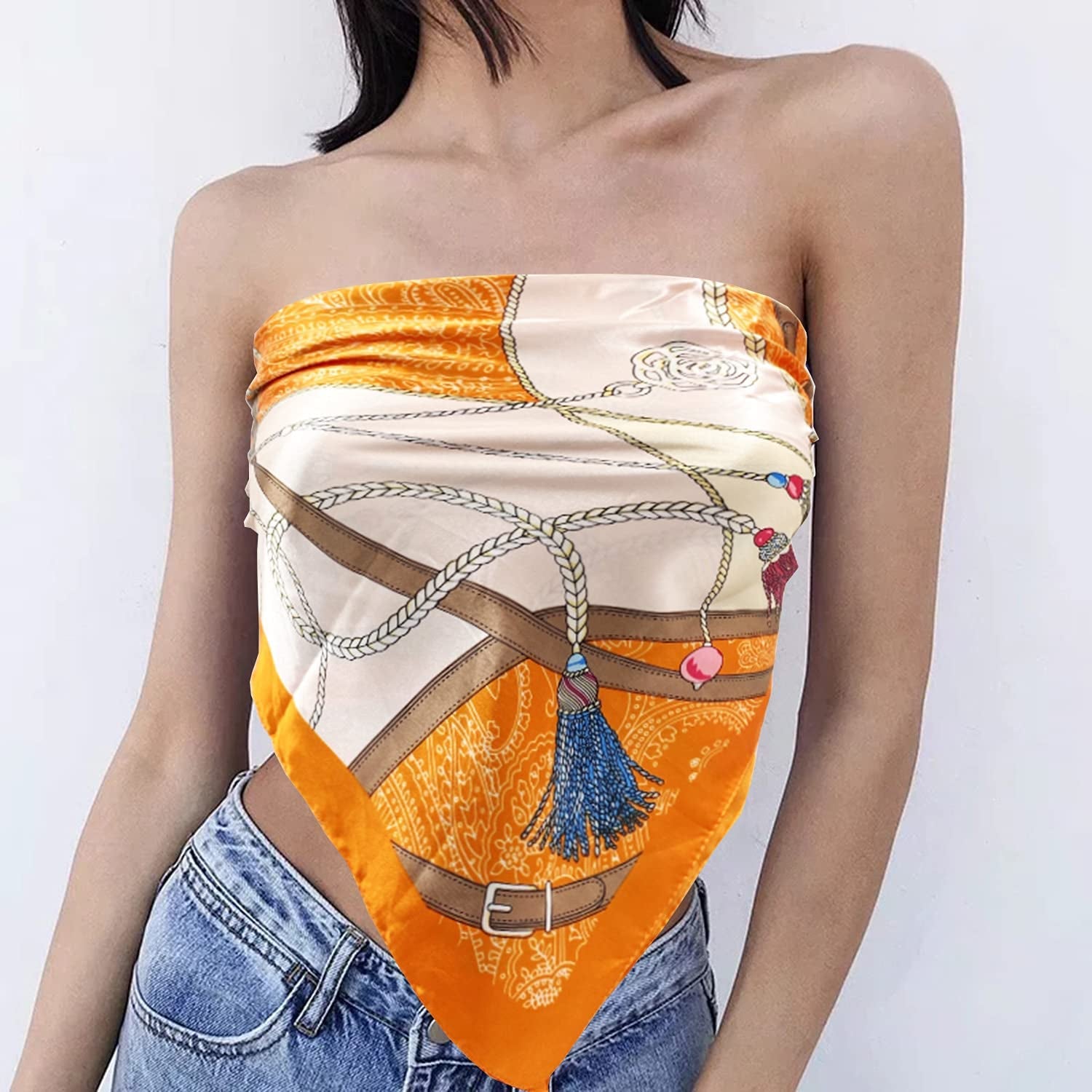 2 Pack 35" Satin Silk like Hair Scarf Bandana Light Head Wraps Neck Face Scarves Cover for Women