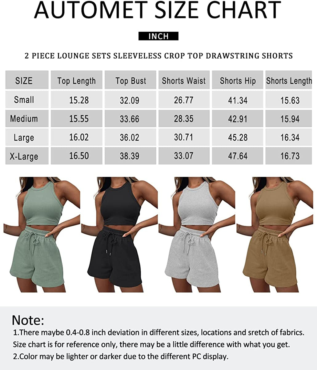 Womens 2 Piece Outfits Lounge Matching Sets Two Piece Linen Shorts Spring Tops 2023 Trendy Clothes Summer Vacation