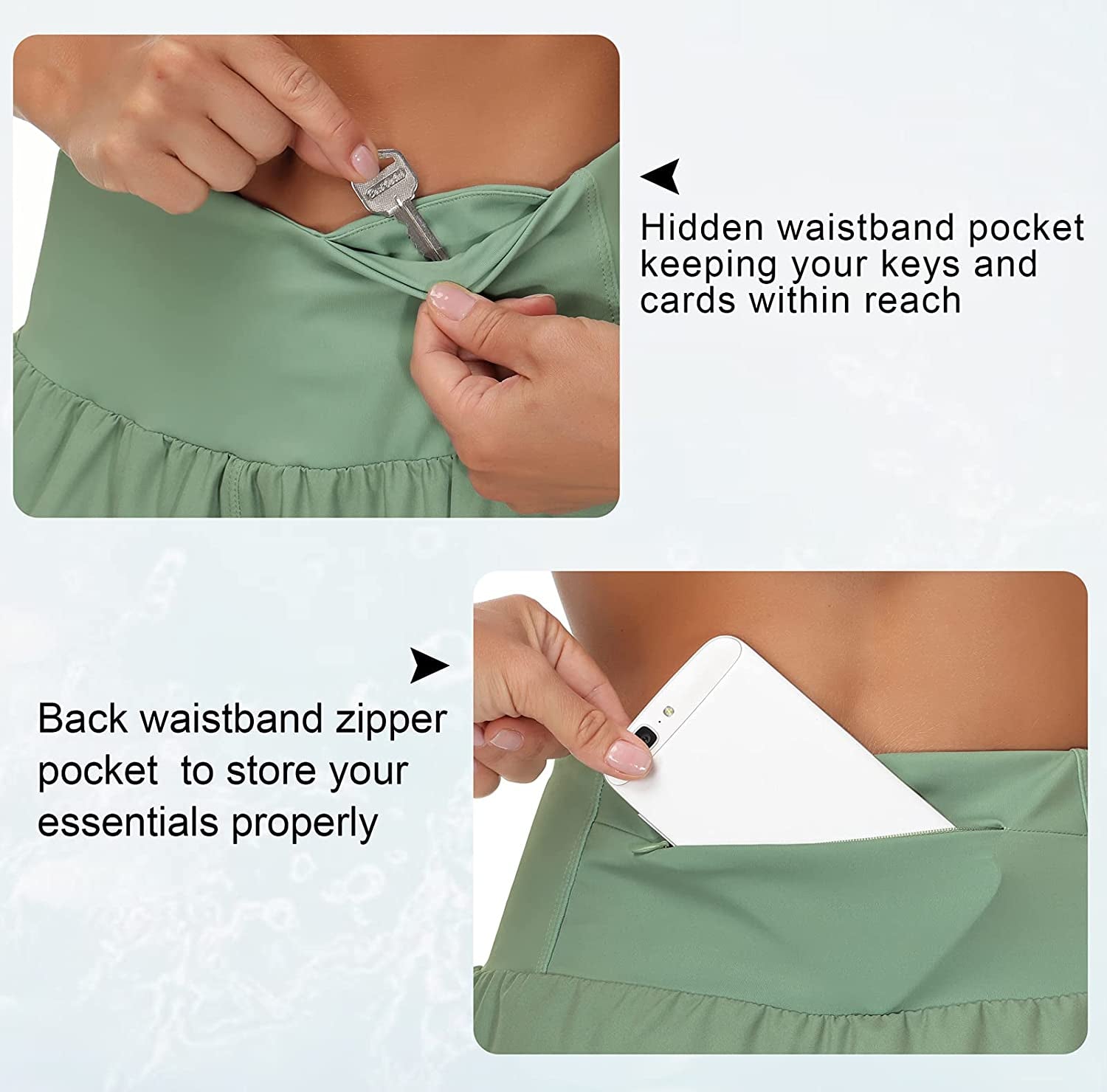 Womens High Waisted Running Shorts Quick Dry Athletic Workout Shorts with Mesh Liner Zipper Pockets