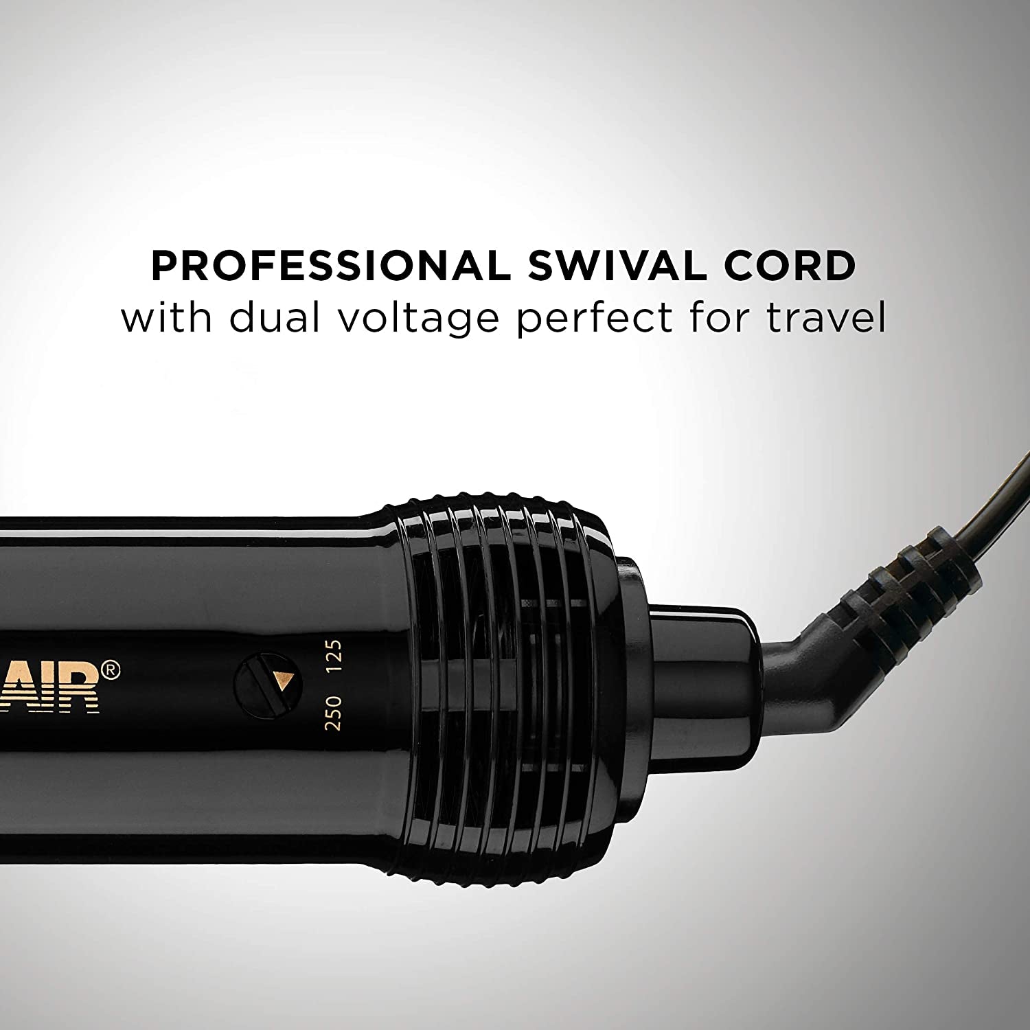 2-In-1 Hot Air Brush and Curling Comb, Hair Styling Tools & Appliances, Black/Gold