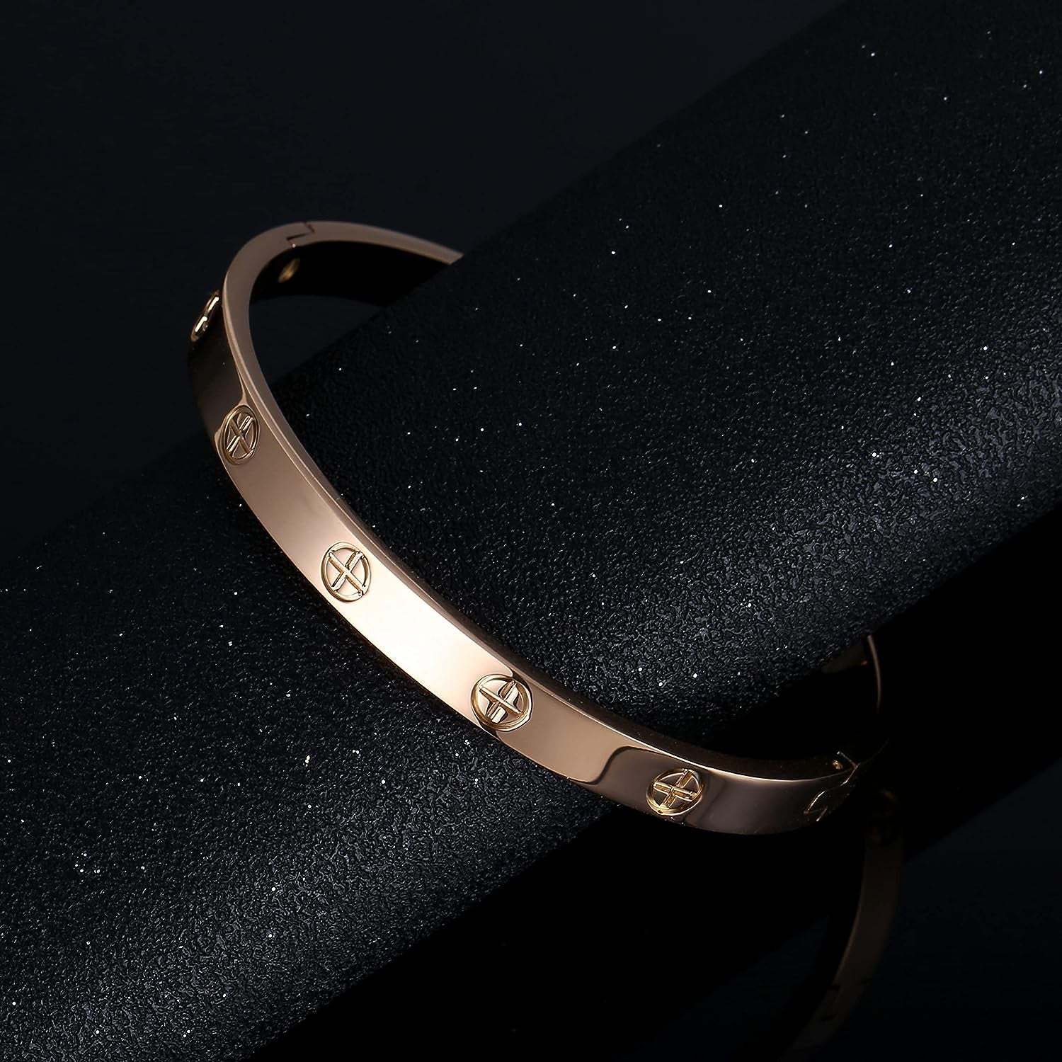 Women'S Stainless Steel Bracelet Jewelry Crystal Bracelet with Cube Zircon Hinge Jewelry Oval Bangle Witness the Gift of Love