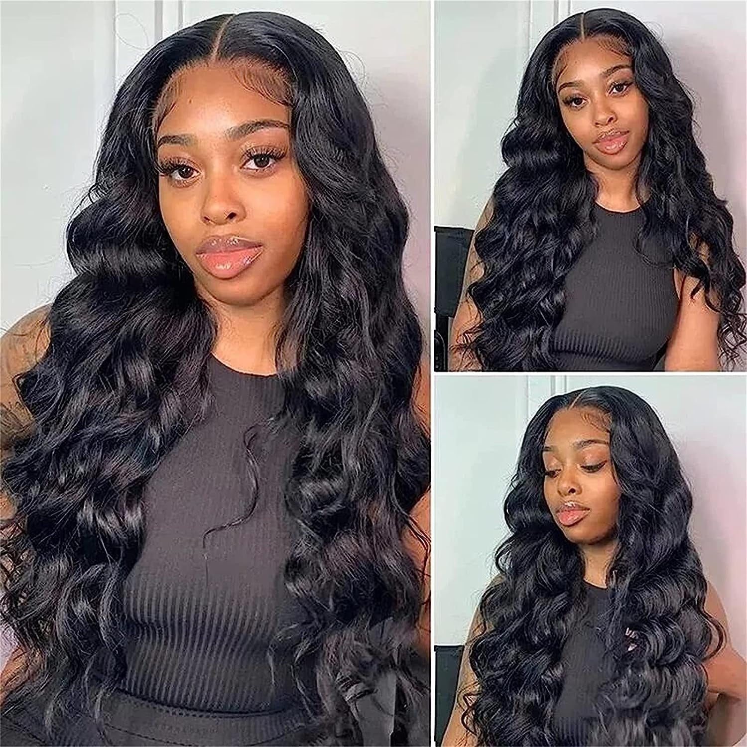 26 Inch Body Wave Lace Front Wigs Human Hair Pre Plucked 180% Density 13X4 HD Lace Front Wigs for Black Women, Glueless Wigs Unprocessed Brazilian Virgin Human Hair with Baby Hair Bleached Knots