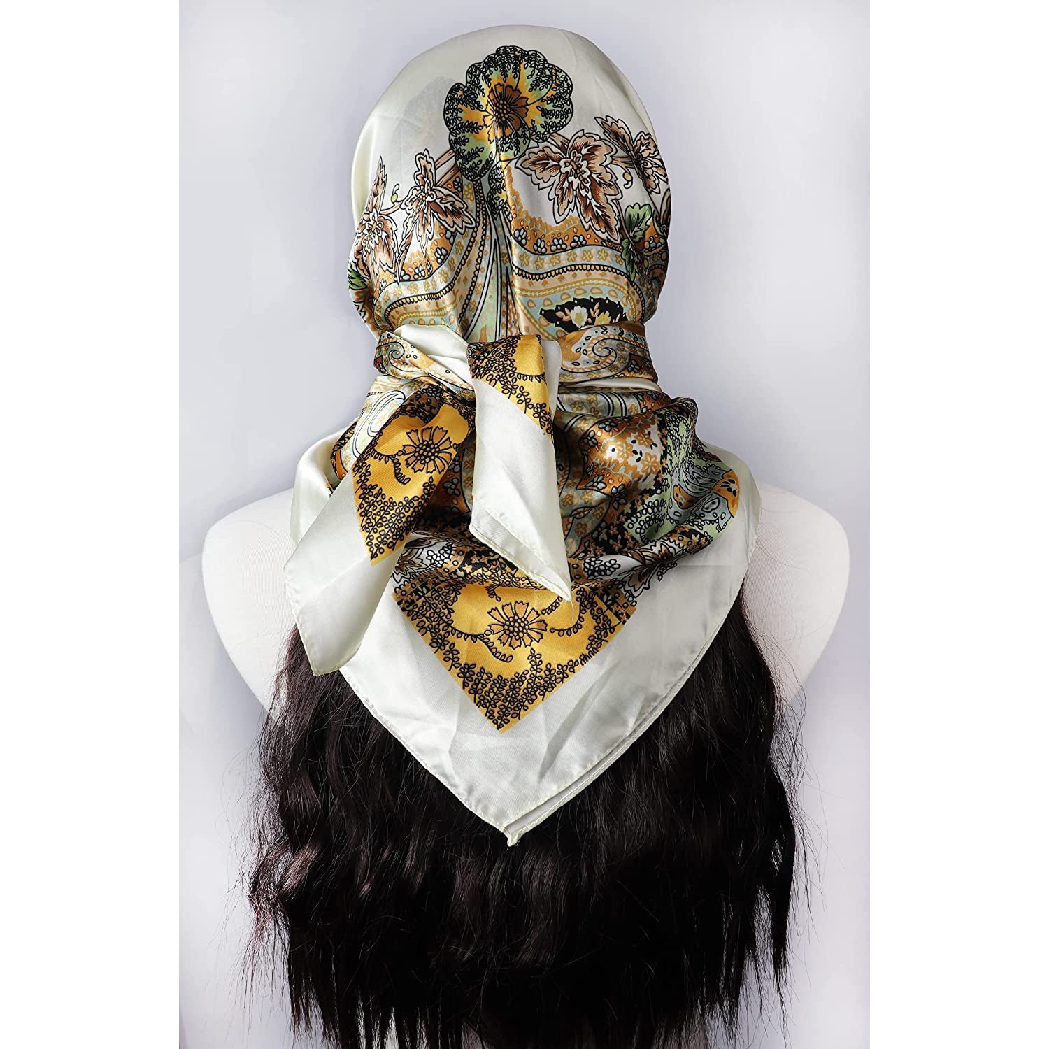 Women'S 35" Satin Square Silk like Hair Scarves and Wraps Headscarf for Sleeping