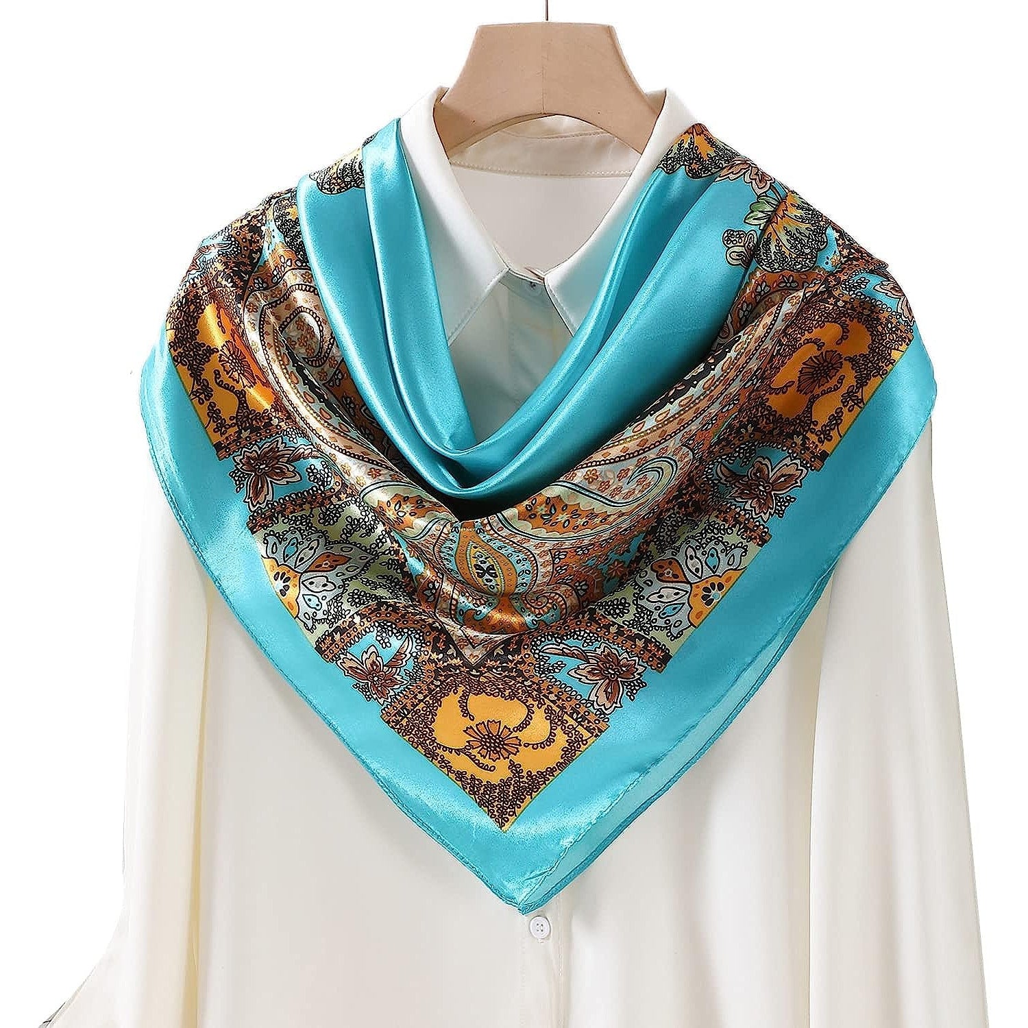 Women'S 35" Satin Square Silk like Hair Scarves and Wraps-Square Silk Head Scarf for Wrapping Hair and Sleeping at Night…
