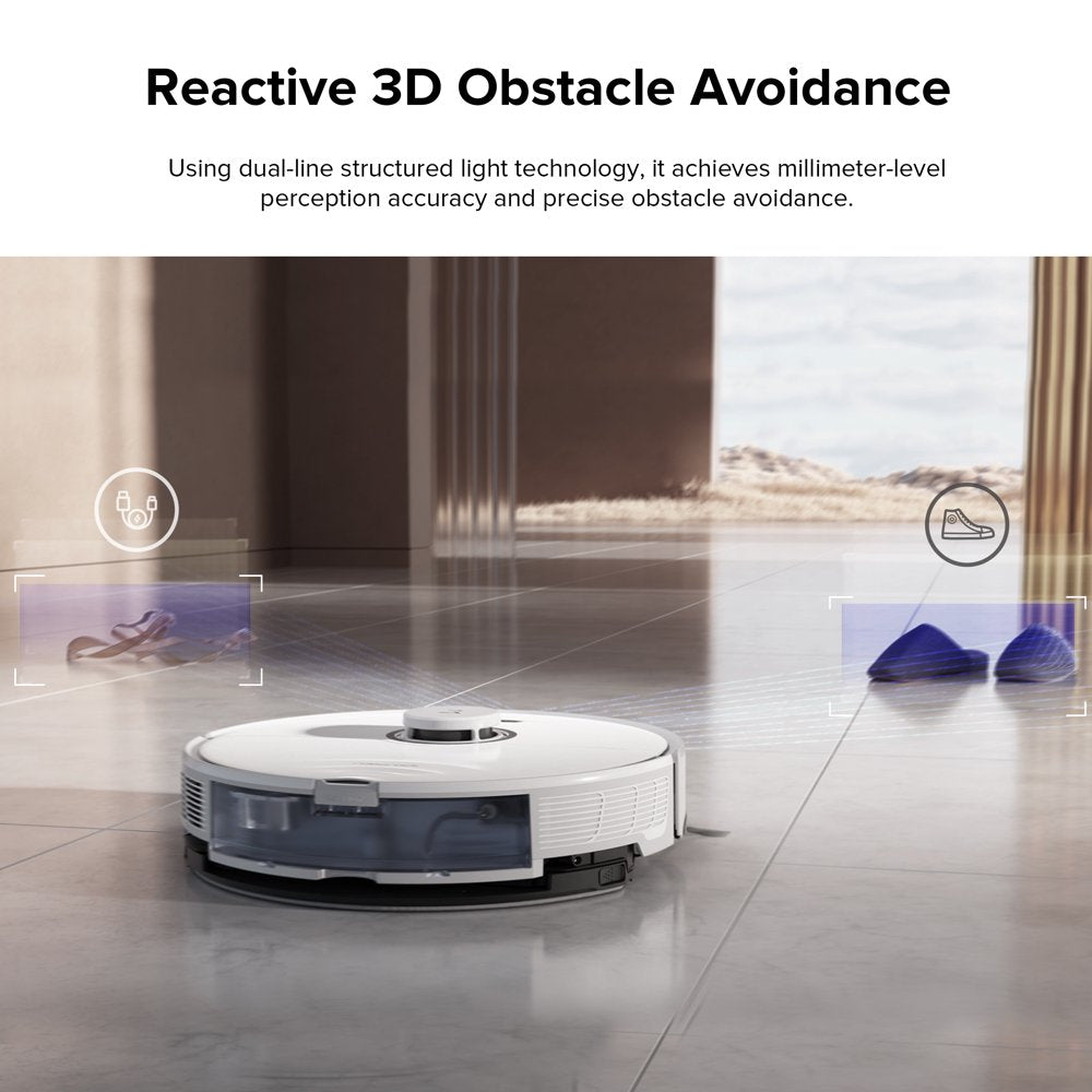 ® S8-WHT Robot Vacuum Cleaner and Sonic Mopping with Duoroller™ Brush, 6000 Pa, and Obstacle Avoidance