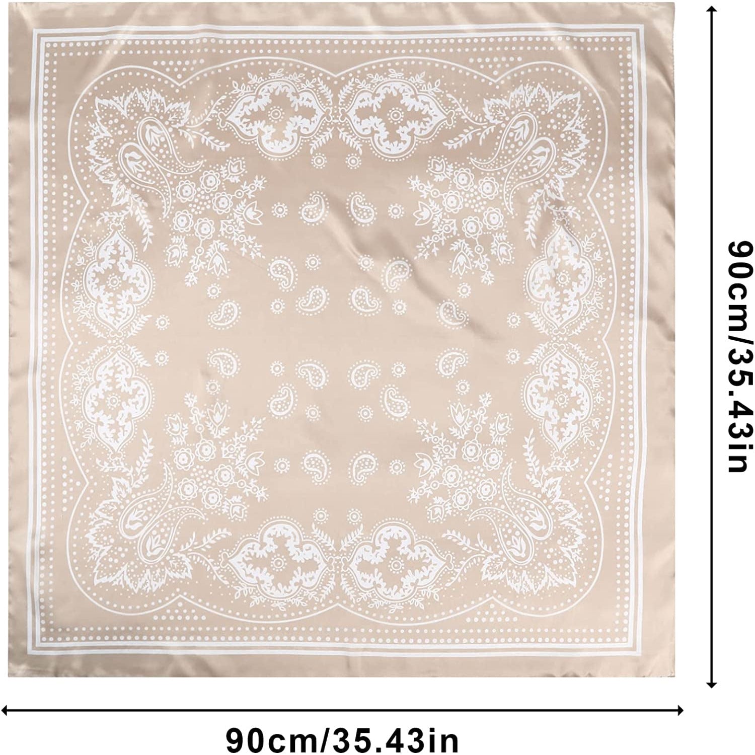 35" Large Square Satin Head Scarf - Silk Hair Scarf Square Hair Bandanas Large Scarf Sleeping Head Wraps for Women