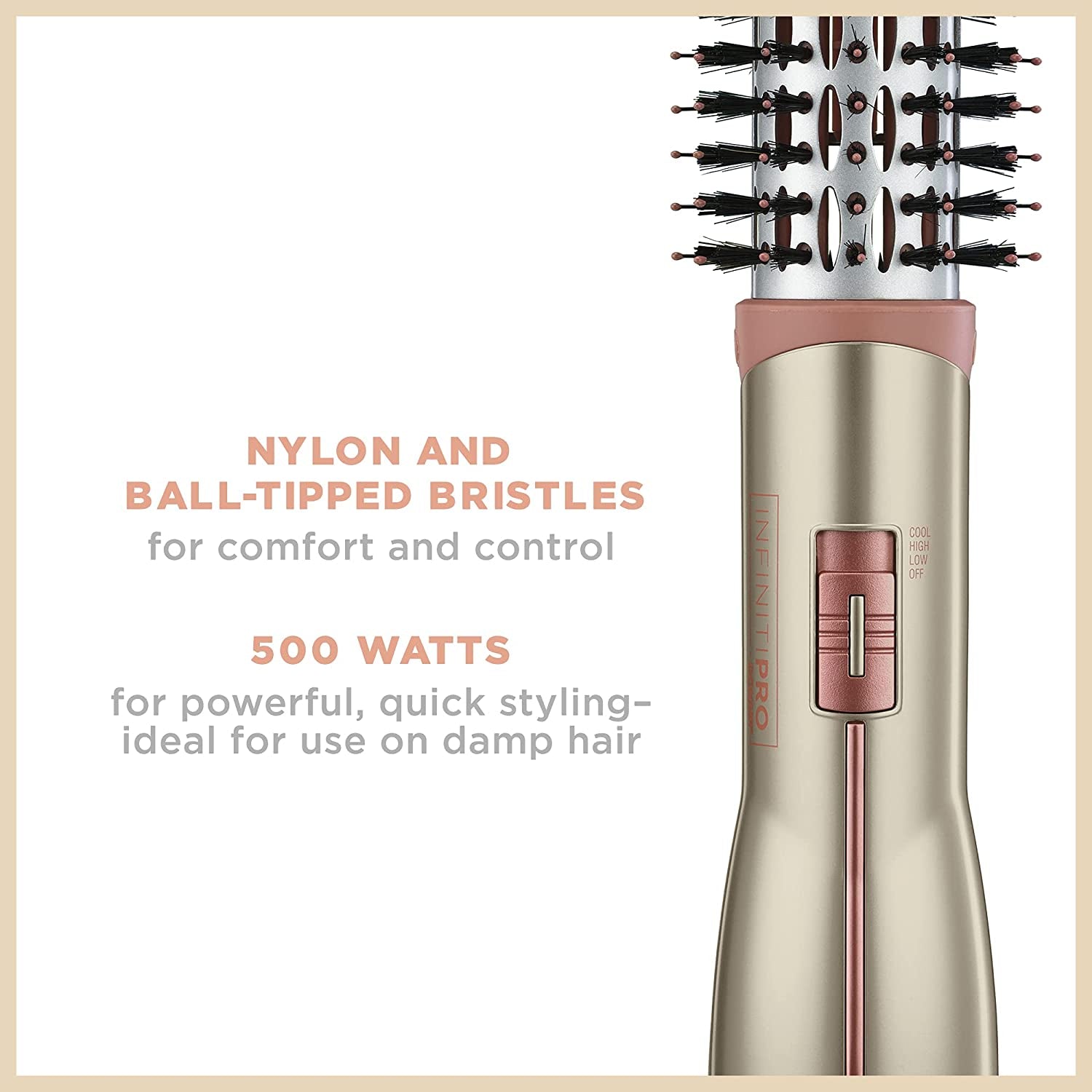 INFINITIPRO by Frizz Free 1 1/2-Inch Hot Air Brush, Dryer Brush