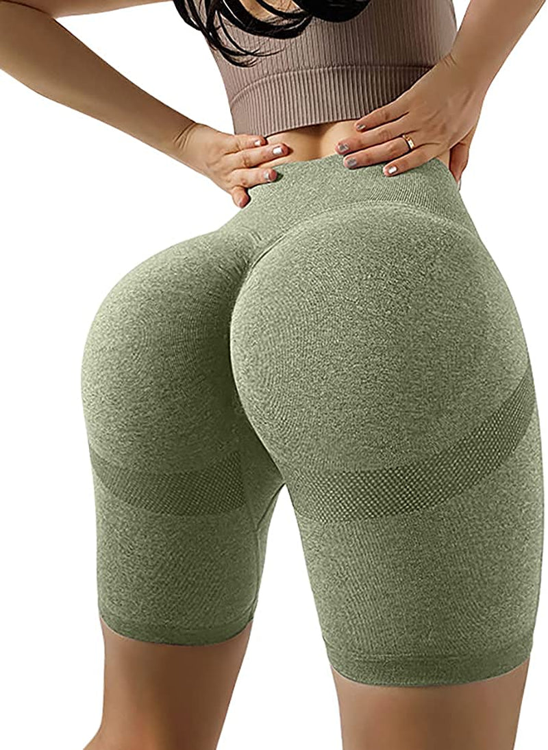 Women'S 3 Piece Butt Lifting Yoga Shorts Workout High Waist Tummy Control Ruched Booty Pants
