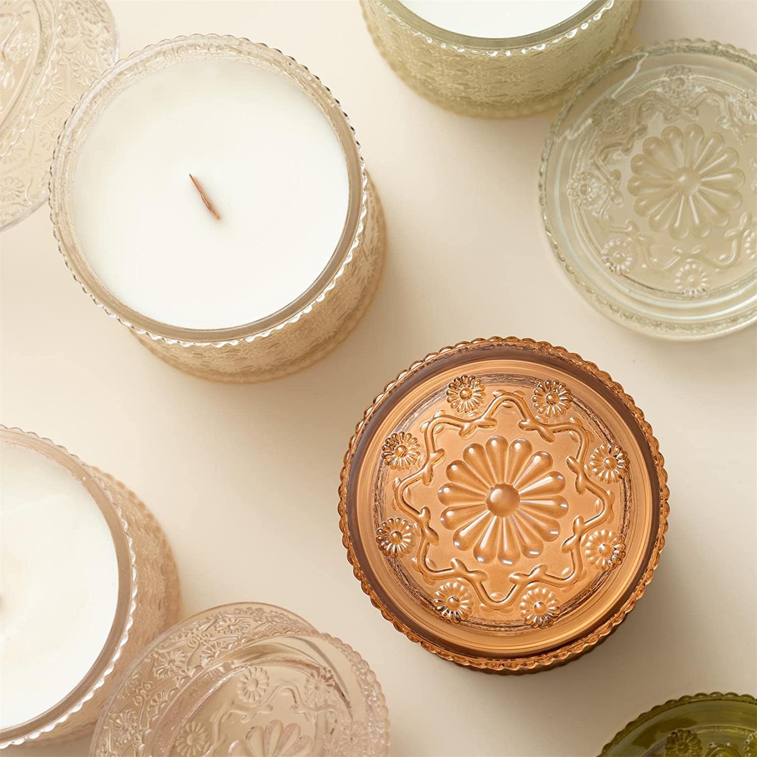 Sandalwood Candles, Wood Wick Candle, Sandalwood & Patchouli Candle, Natural Soy Candle, Large Candle for Home Scented, Gift Candle for Women & Men