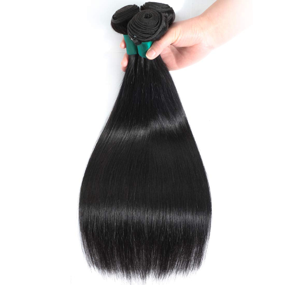 Misoun Brazilian Virgin Human Hair Straight Hair One Bundle 22Inch 100% Unprocessed Virgin Straight Human Hair Bundle Extension Weave Weft Natural Black Color (100+/-5G)/Bundle Can Be Dyed
