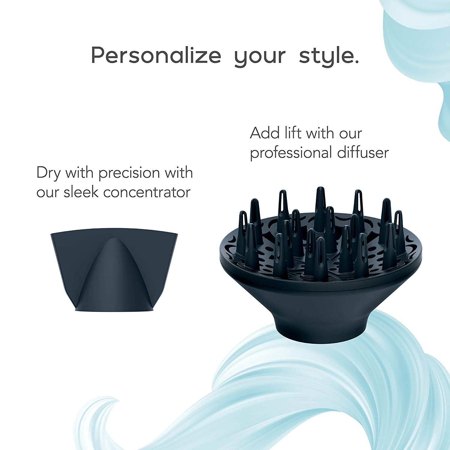 INFINITIPRO by Smoothwrap Hair Dryer, 1875W Hair Dryer with Diffuser, Blow Dryer for Less Frizz, More Volume and Body, with Advanced Plasma Technology and Ceramic Technology