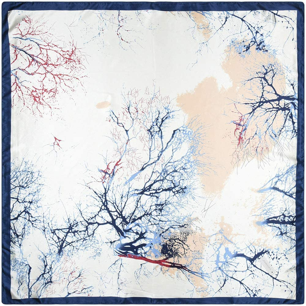 35 X 35 Women Square Silk like Hair Scarf Head Sleeping Wrap Satin Headscarf