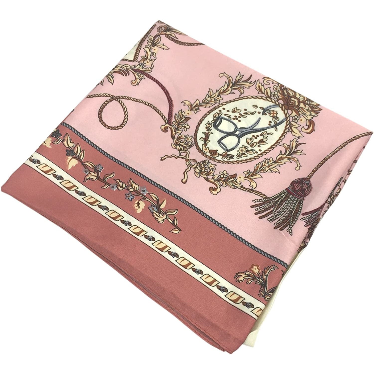 Silk like Scarf Women'S Fashion Pattern Large Square Satin Headscarf Headdress