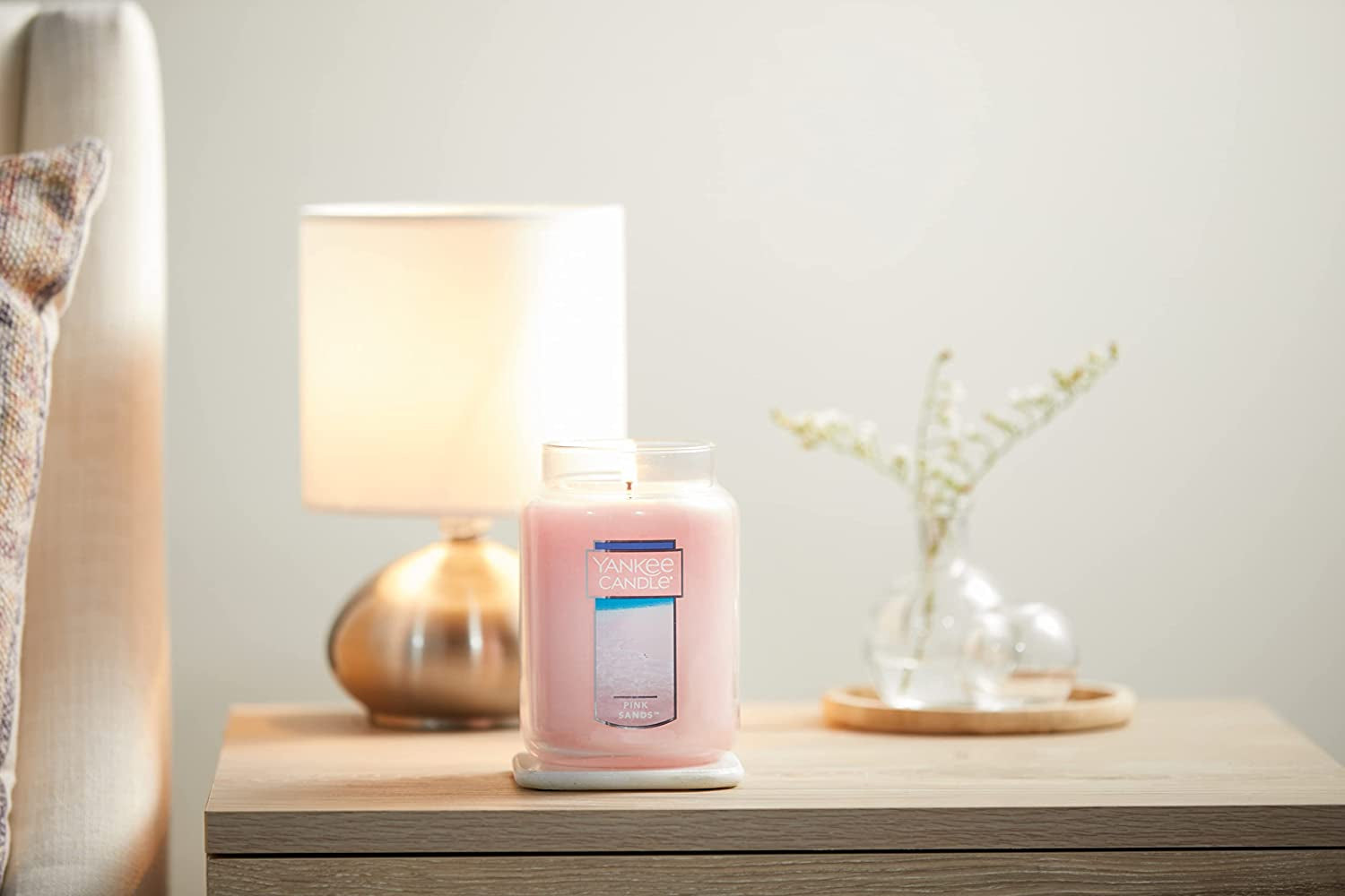 Yankee Candle Pink Sands Scented, Classic 22Oz Large Jar Single Wick Candle, over 110 Hours of Burn Time
